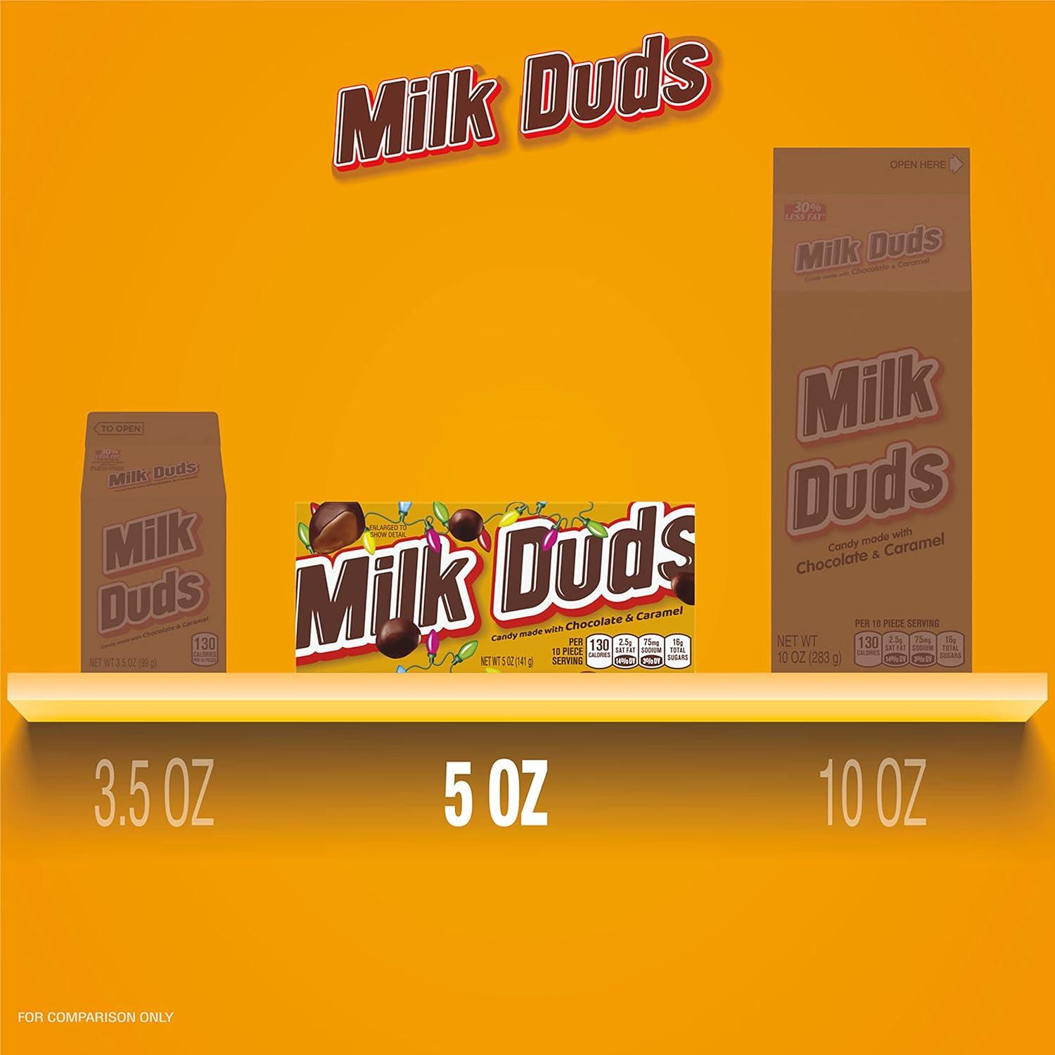 imageMILK DUDS Chocolate and Caramel Candy Boxes 5 oz 12 CountChocolate