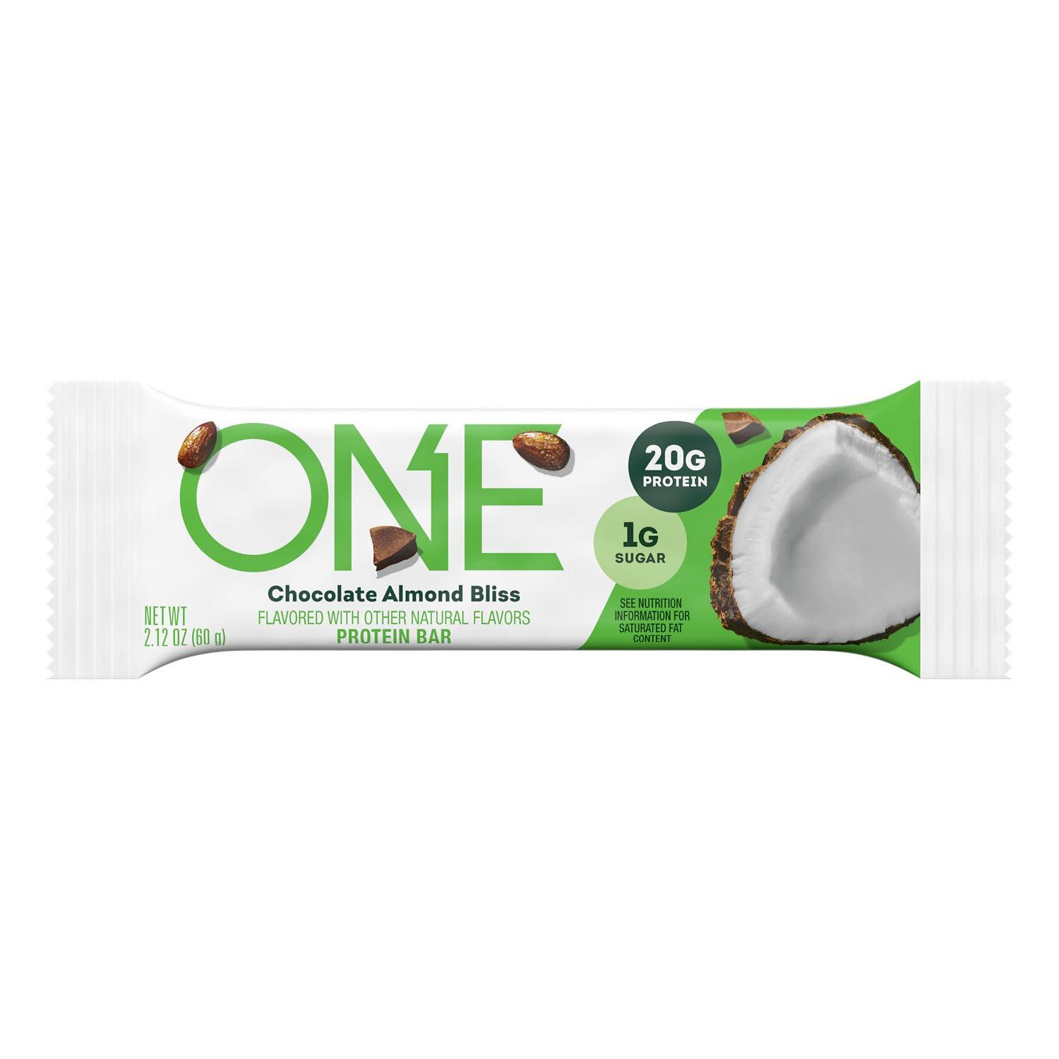 imageONE Protein Bars Blueberry Cobbler Gluten Free with 20g Protein and 1g Sugar Pantry Staples 212 oz 12 CountAlmond Bliss