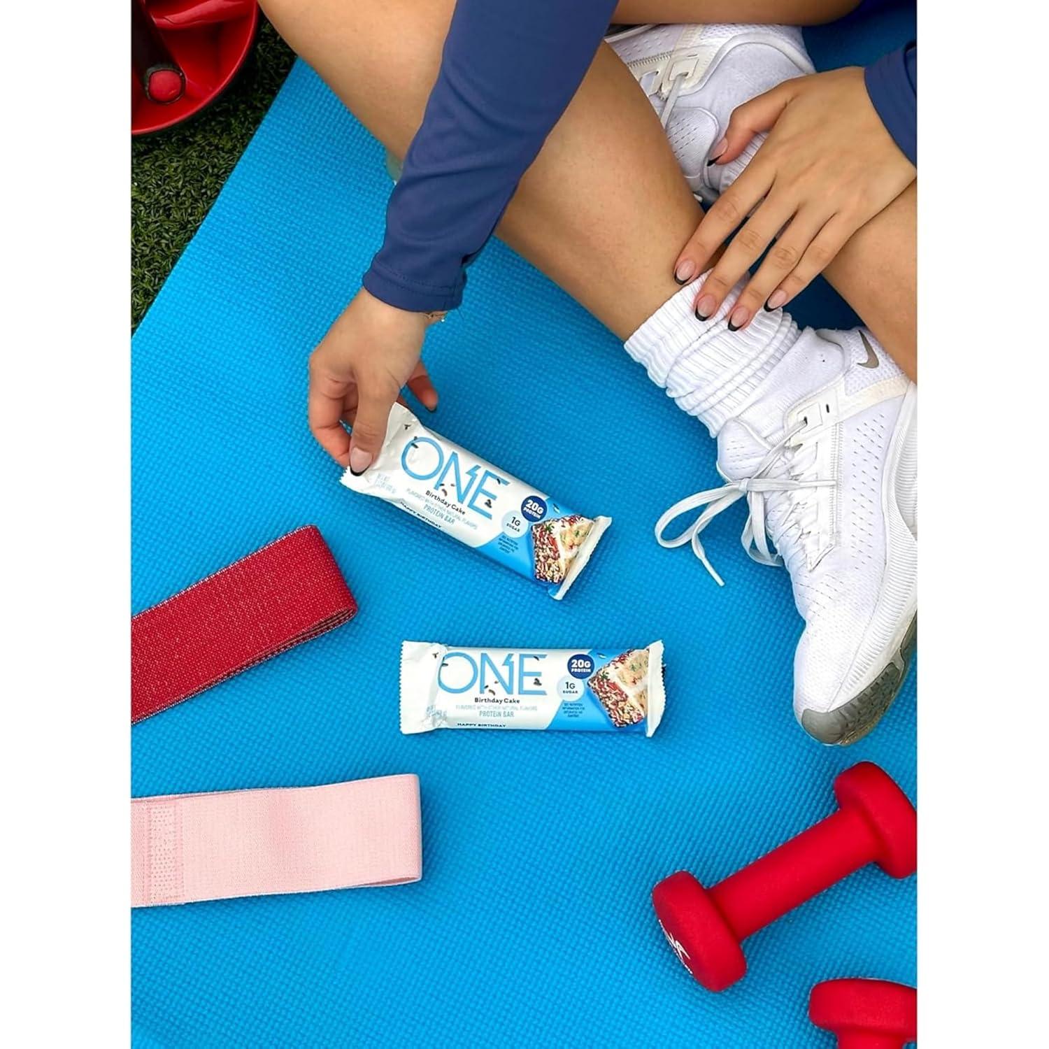 imageONE Protein Bars Blueberry Cobbler Gluten Free with 20g Protein and 1g Sugar Pantry Staples 212 oz 12 CountBirthday Cake