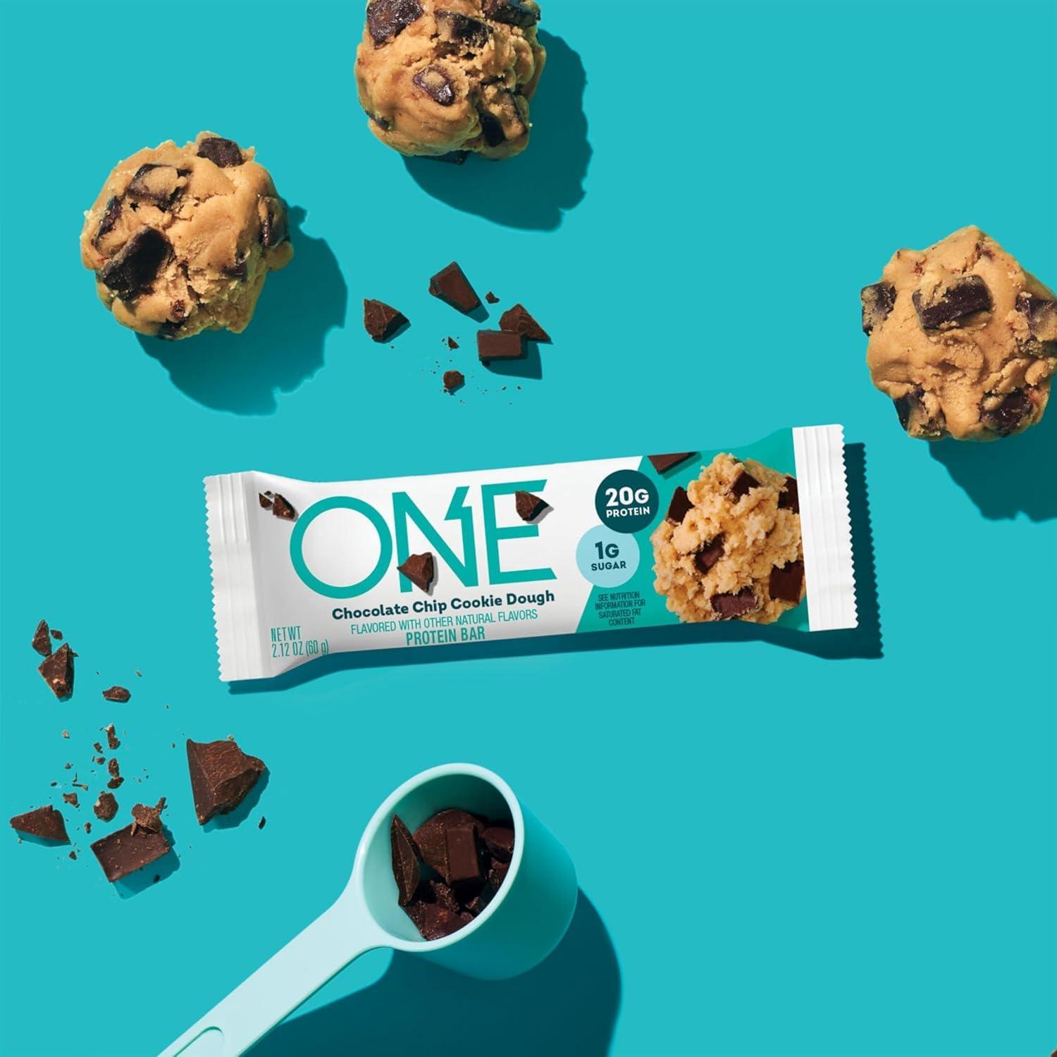 imageONE Protein Bars Blueberry Cobbler Gluten Free with 20g Protein and 1g Sugar Pantry Staples 212 oz 12 CountChocolate Chip Cookie Dough
