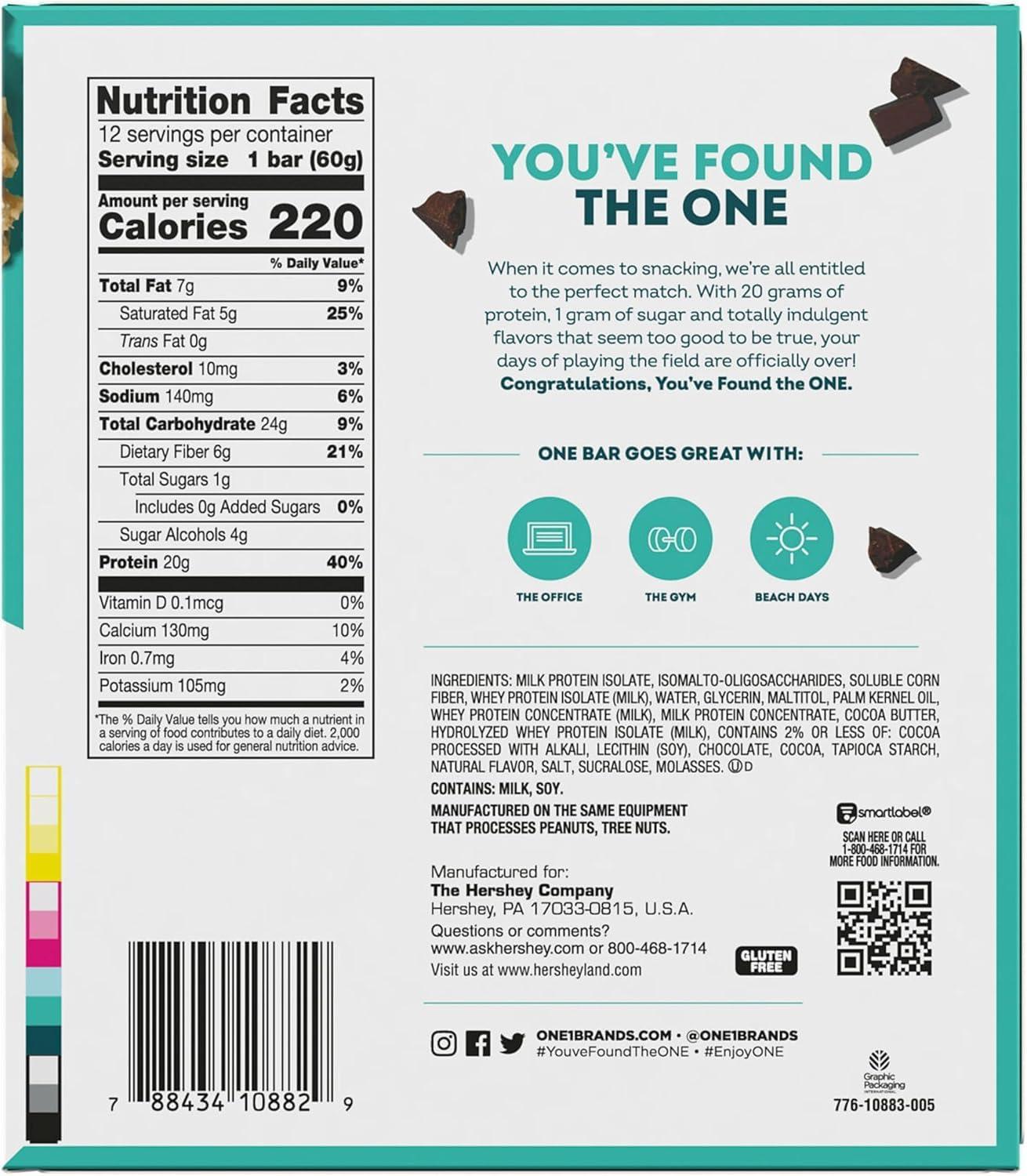 imageONE Protein Bars Blueberry Cobbler Gluten Free with 20g Protein and 1g Sugar Pantry Staples 212 oz 12 CountChocolate Chip Cookie Dough