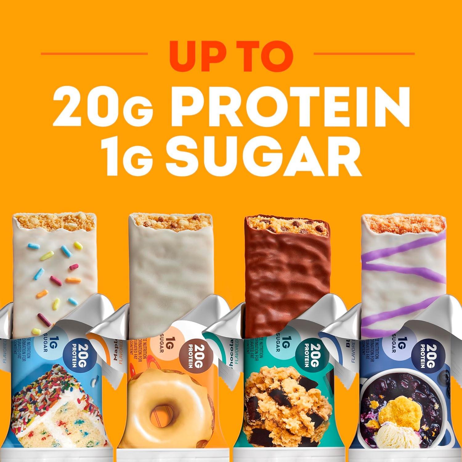 imageONE Protein Bars Blueberry Cobbler Gluten Free with 20g Protein and 1g Sugar Pantry Staples 212 oz 12 CountFruity Cereal