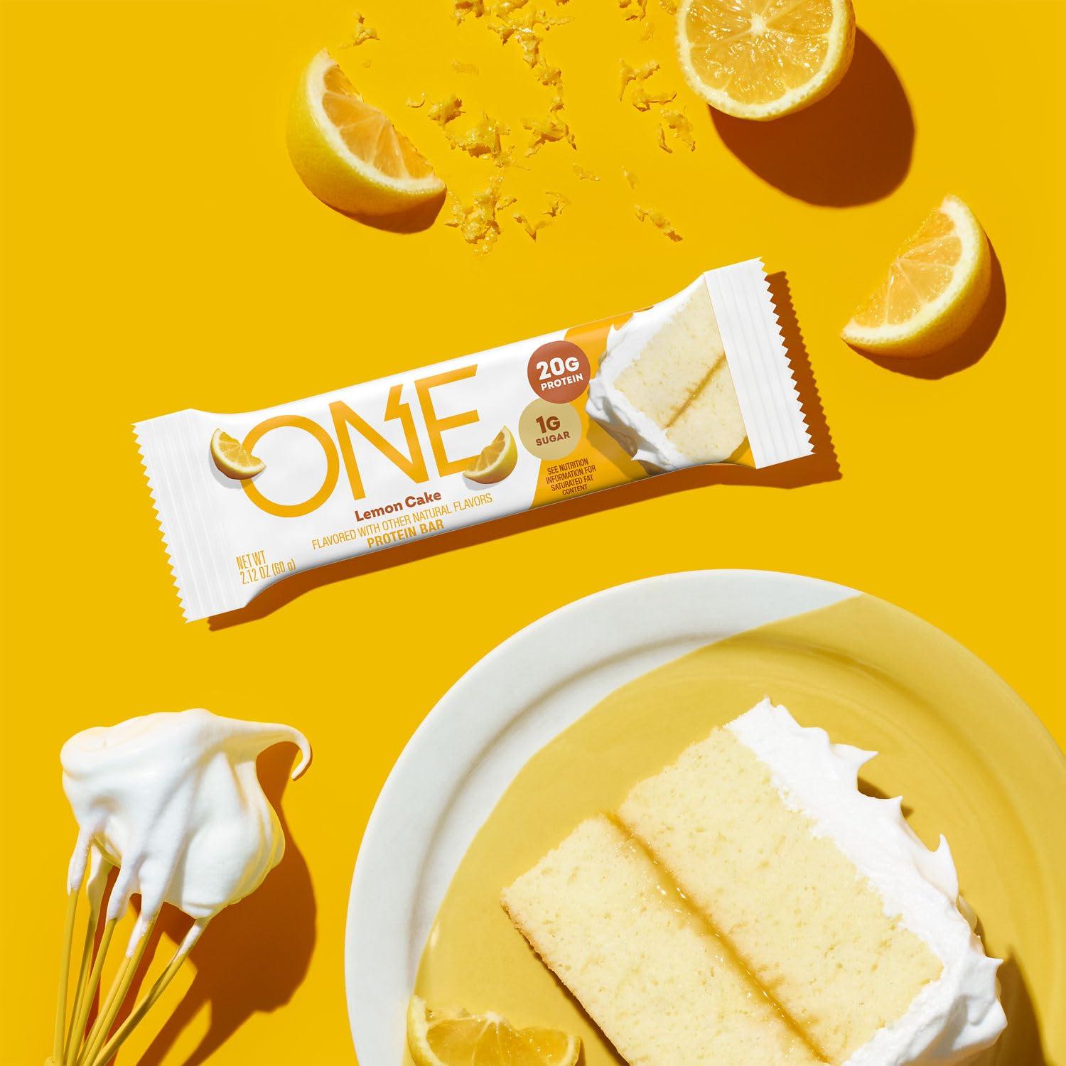 imageONE Protein Bars Blueberry Cobbler Gluten Free with 20g Protein and 1g Sugar Pantry Staples 212 oz 12 CountLemon Cake