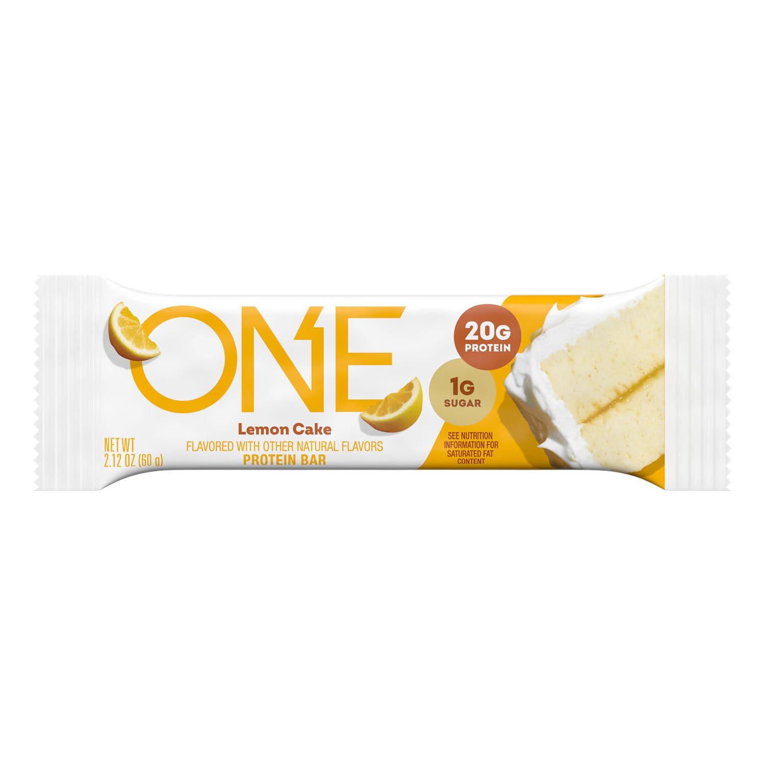 imageONE Protein Bars Blueberry Cobbler Gluten Free with 20g Protein and 1g Sugar Pantry Staples 212 oz 12 CountLemon Cake