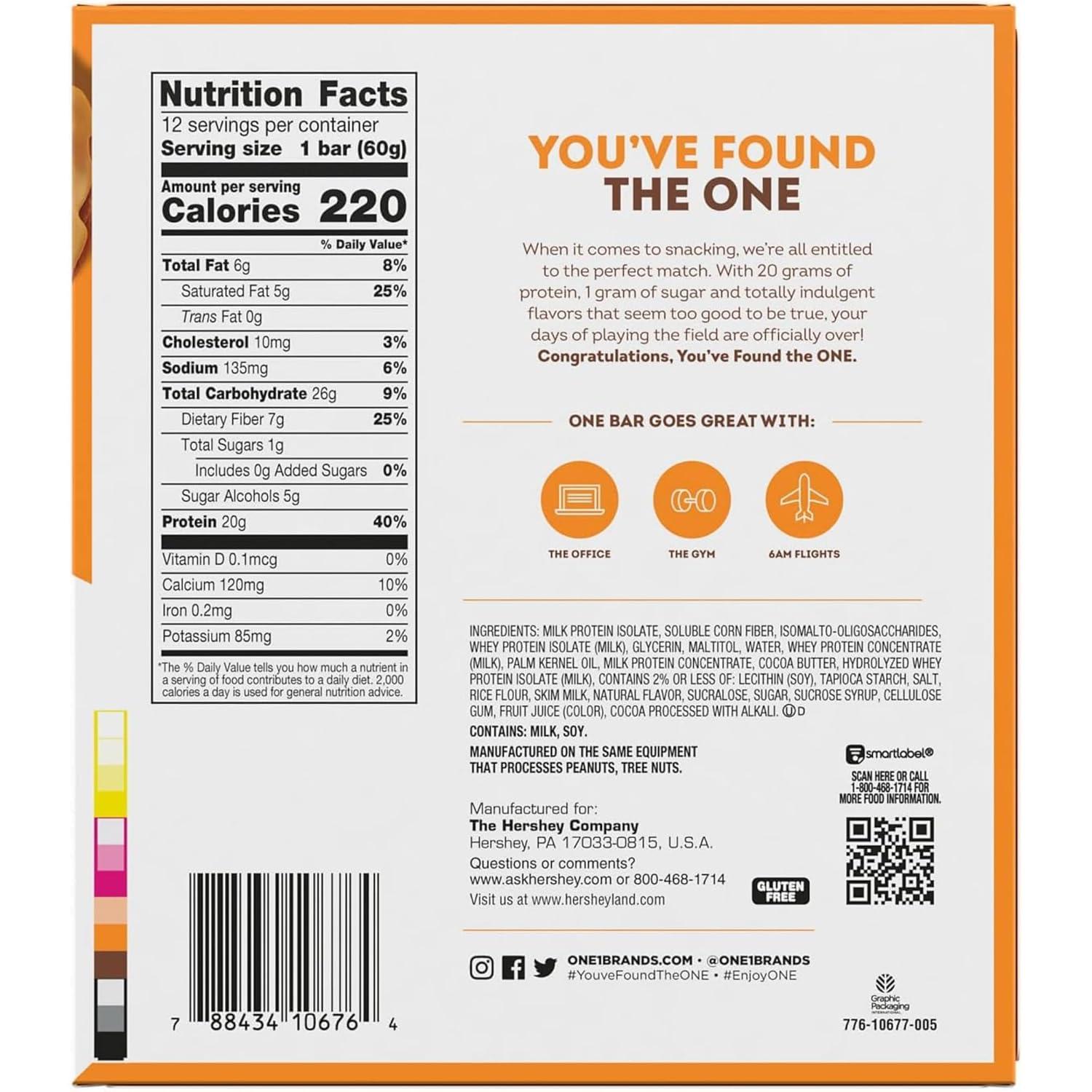 imageONE Protein Bars Blueberry Cobbler Gluten Free with 20g Protein and 1g Sugar Pantry Staples 212 oz 12 CountMaple Glazed Doughnut