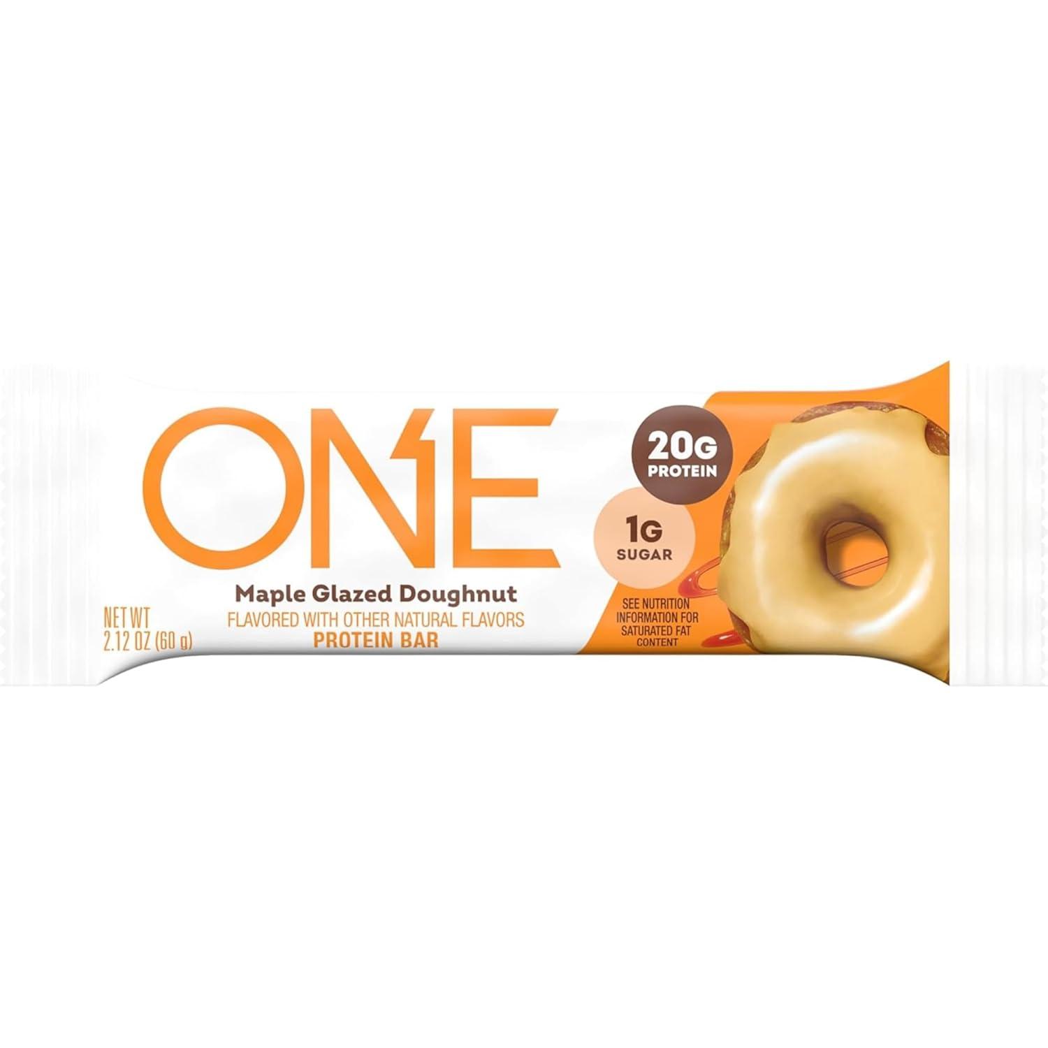 imageONE Protein Bars Blueberry Cobbler Gluten Free with 20g Protein and 1g Sugar Pantry Staples 212 oz 12 CountMaple Glazed Doughnut