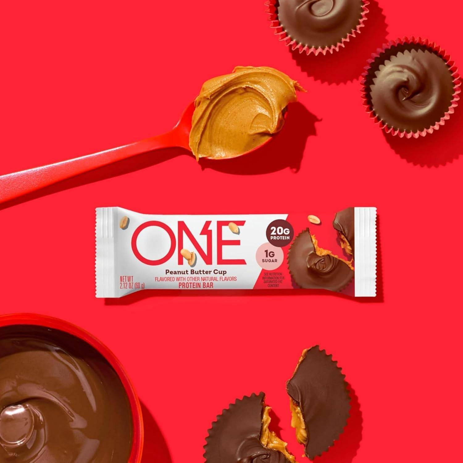 imageONE Protein Bars Blueberry Cobbler Gluten Free with 20g Protein and 1g Sugar Pantry Staples 212 oz 12 CountPeanut Butter Cup
