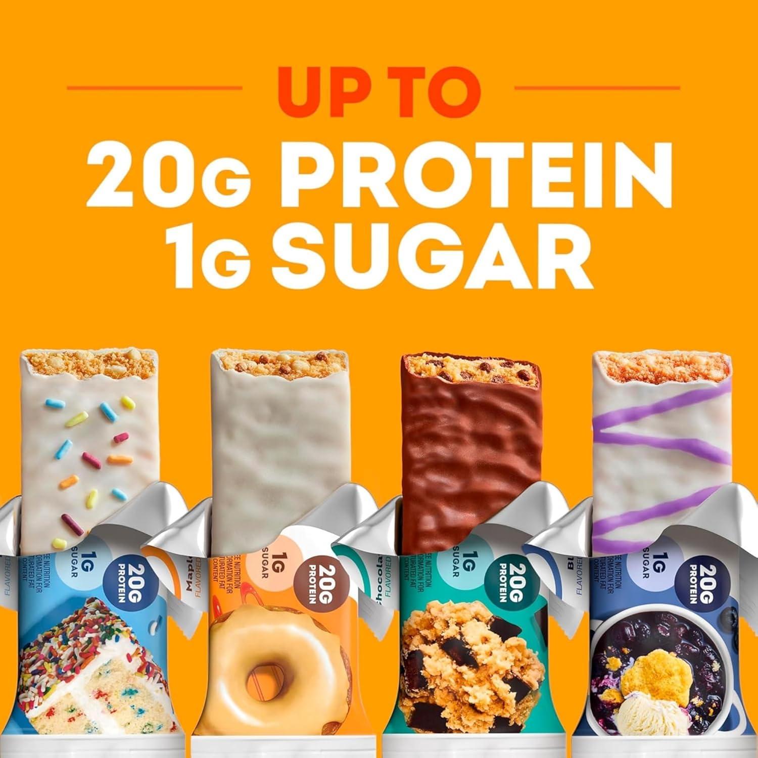 imageONE Protein Bars Blueberry Cobbler Gluten Free with 20g Protein and 1g Sugar Pantry Staples 212 oz 12 CountPeanut Butter Cup