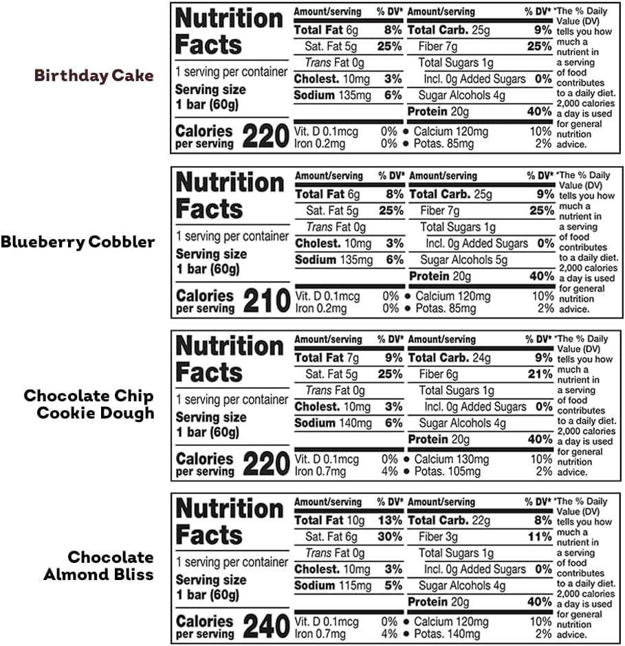 imageONE Protein Bars Blueberry Cobbler Gluten Free with 20g Protein and 1g Sugar Pantry Staples 212 oz 12 CountSampler Variety Pack