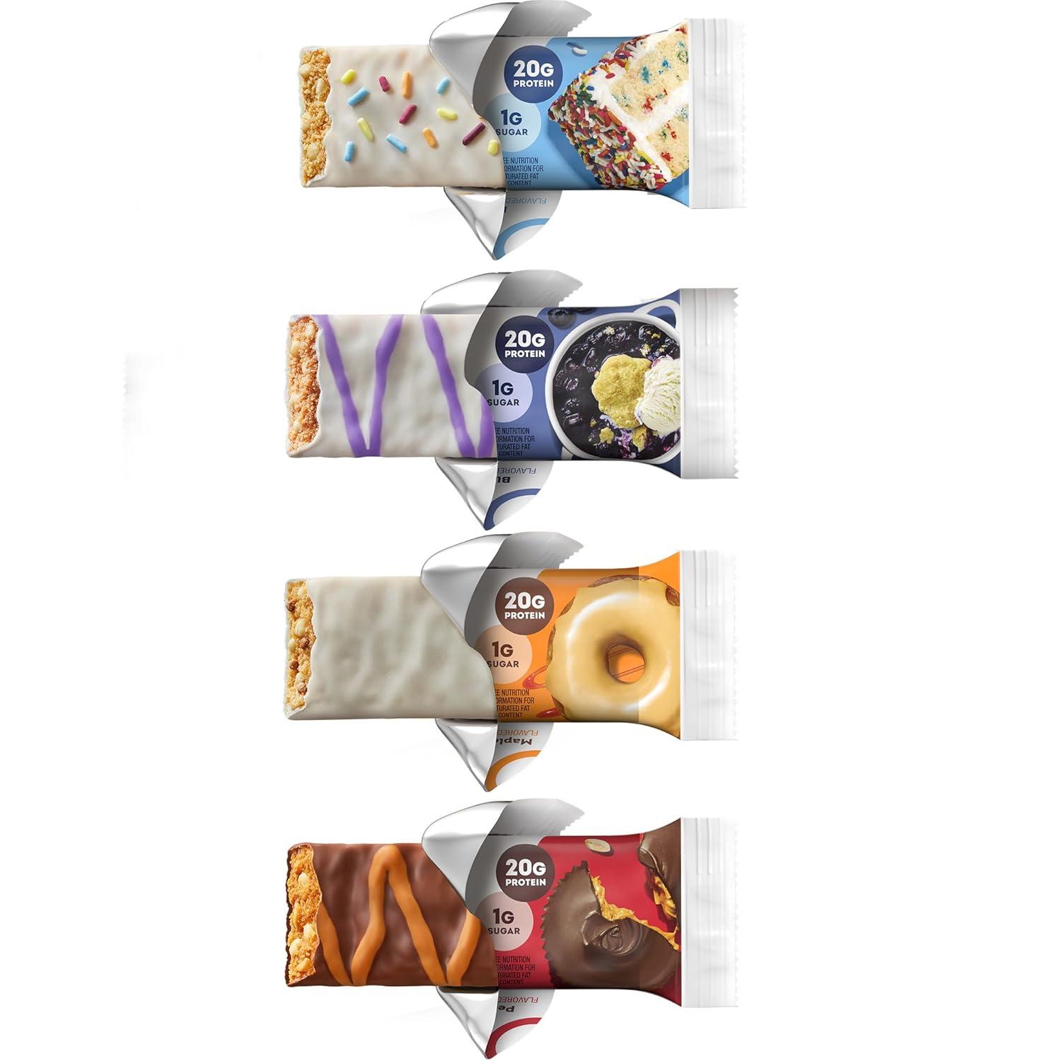 imageONE Protein Bars Blueberry Cobbler Gluten Free with 20g Protein and 1g Sugar Pantry Staples 212 oz 12 CountSampler Variety Pack
