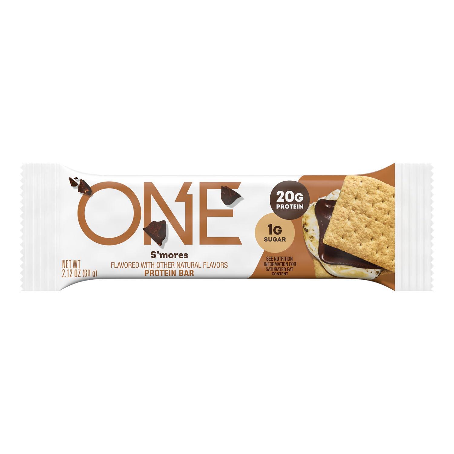imageONE Protein Bars Blueberry Cobbler Gluten Free with 20g Protein and 1g Sugar Pantry Staples 212 oz 12 CountSmores