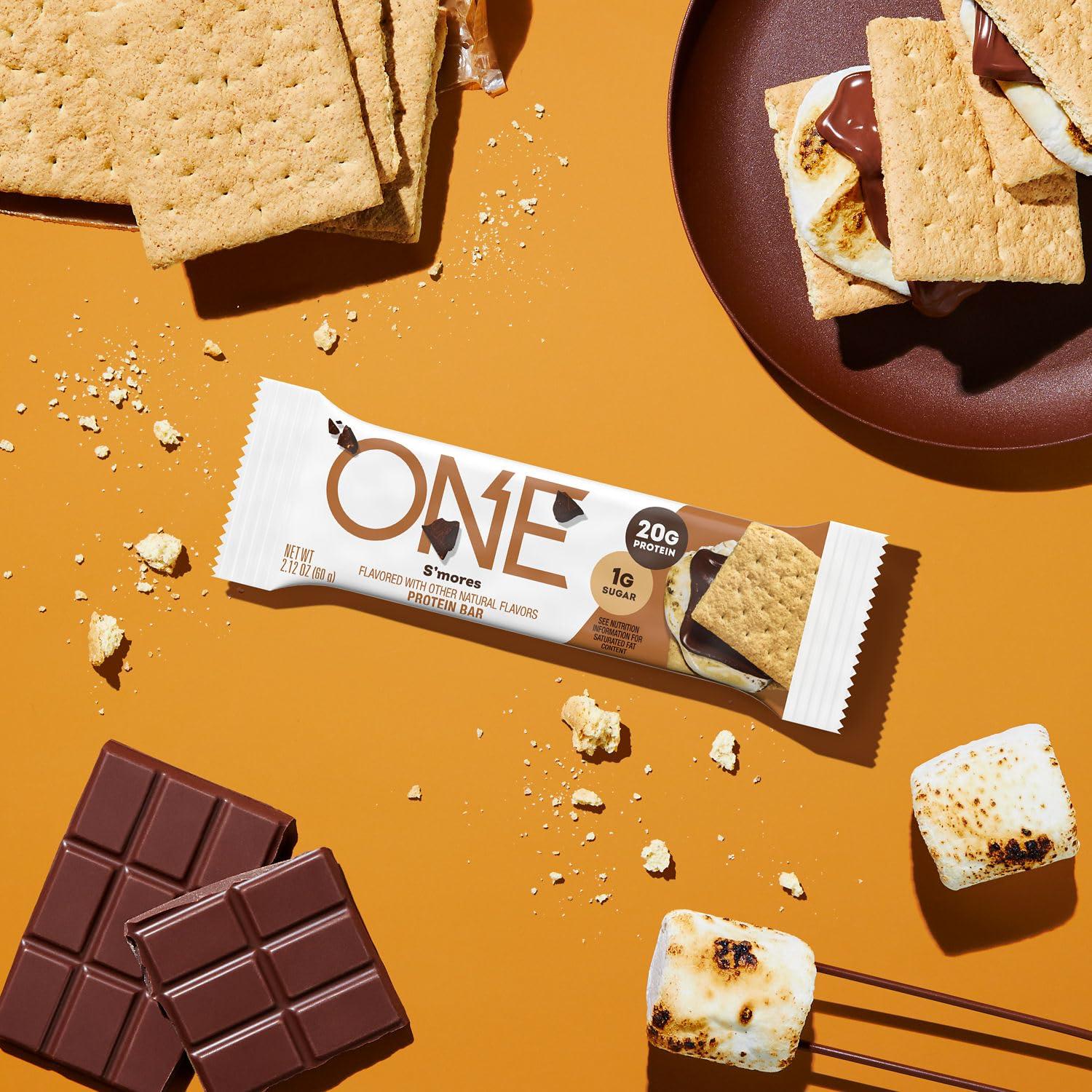 imageONE Protein Bars Blueberry Cobbler Gluten Free with 20g Protein and 1g Sugar Pantry Staples 212 oz 12 CountSmores