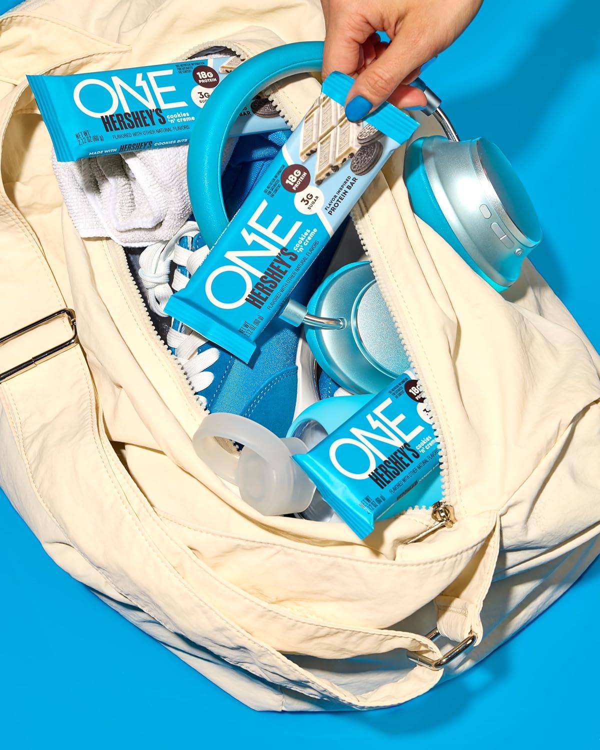 imageONE Protein Bars Hersheys Cookies n Creme Gluten Free with 18g Protein and 3g Sugar Pantry Staples 212 oz 12 CountHersheys Cookies n Crme