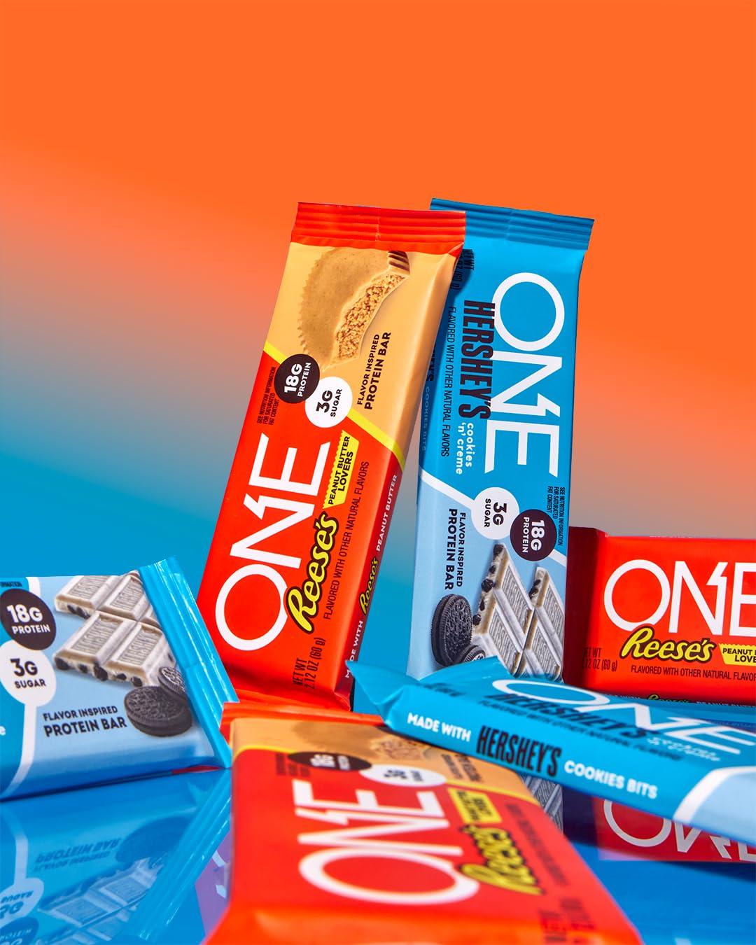 imageONE Protein Bars Hersheys Cookies n Creme Gluten Free with 18g Protein and 3g Sugar Pantry Staples 212 oz 12 CountHersheys Cookies n Crme