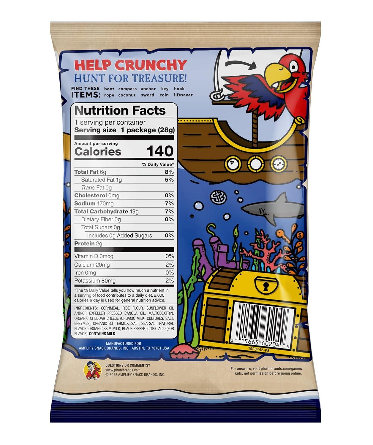 imagePirates Booty Aged White Cheddar Cheese Puffs GlutenFree Kids Snacks 05oz 24ctCheddarCheese