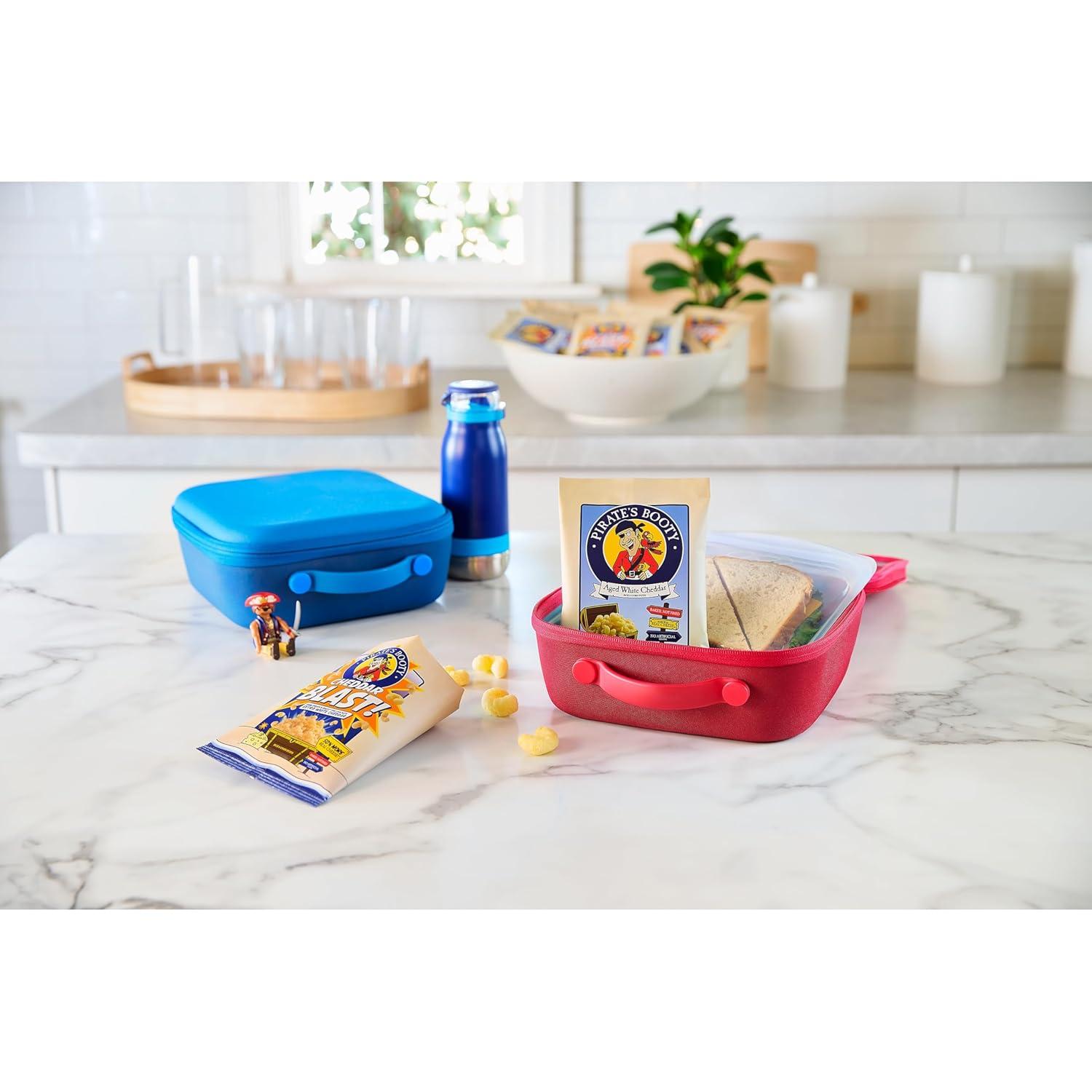 imagePirates Booty Aged White Cheddar and Cheddar Blast Cheese Puffs Variety Pack GlutenFree Kids Snacks 05oz and 075oz 18ctCheddarCheese  Cheddar Blast