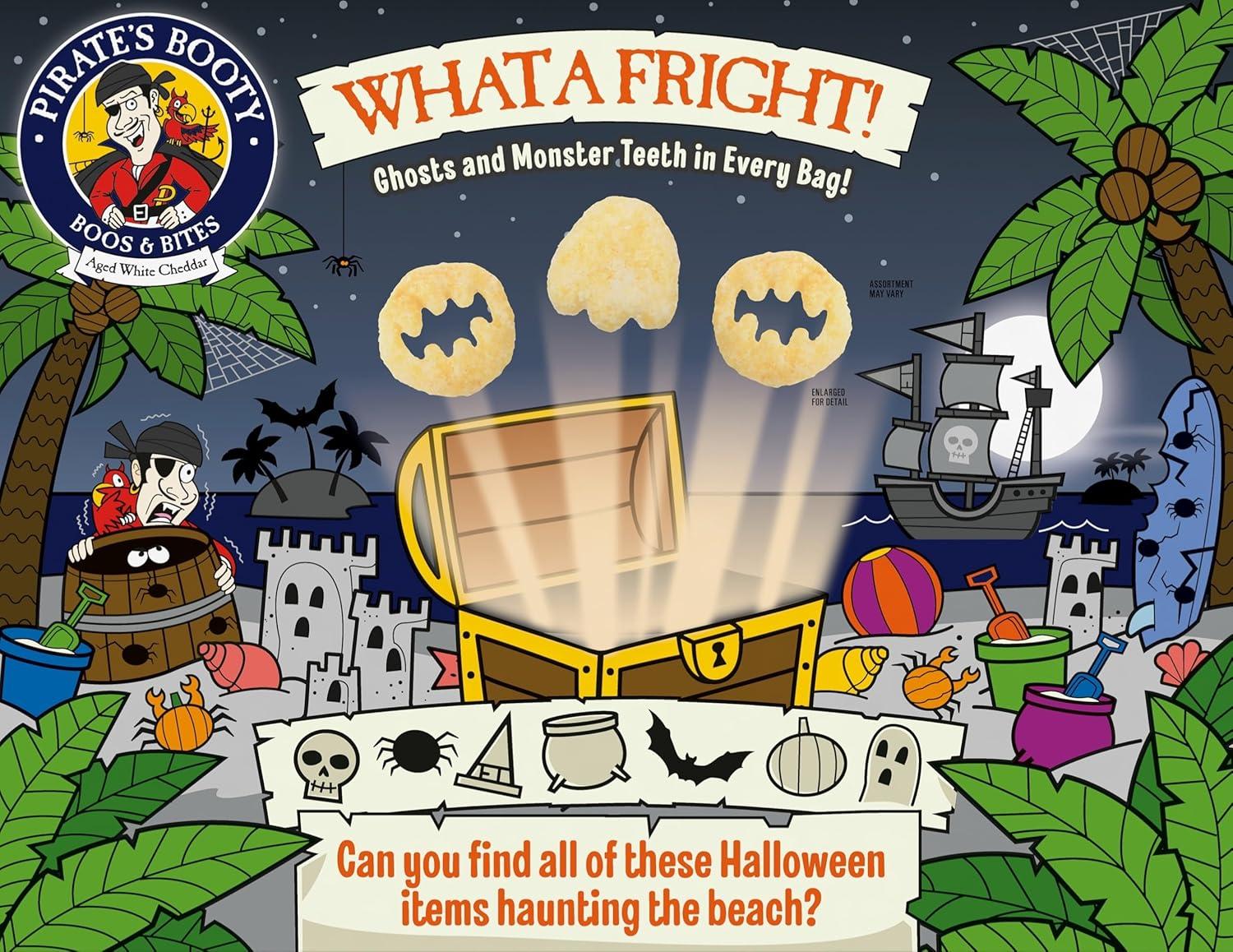 imagePirates Booty Aged White Cheddar and Cheddar Blast Cheese Puffs Variety Pack GlutenFree Kids Snacks 05oz and 075oz 18ctHalloween