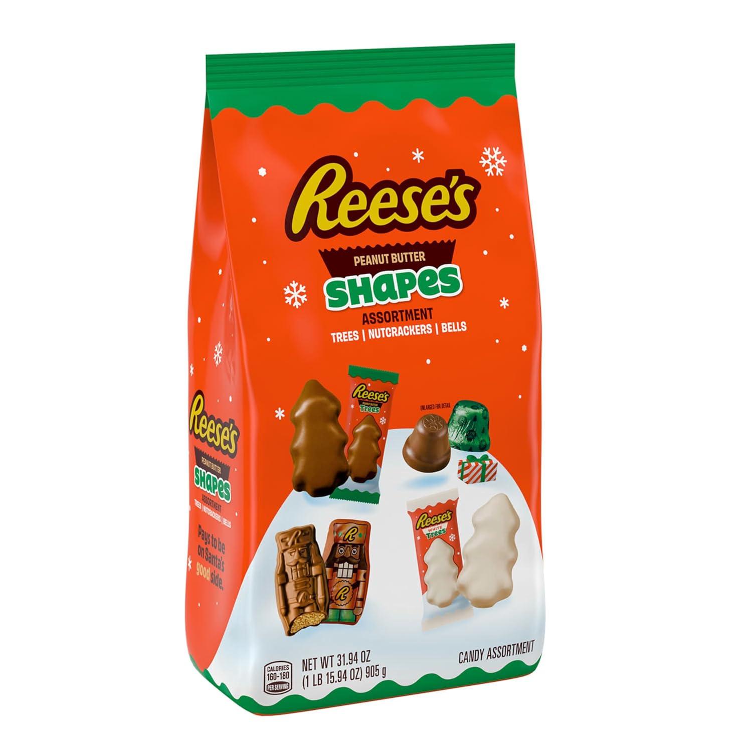 imageREESES Assorted Flavored Peanut Butter Shapes Christmas Candy Bag 3194 ozPeanut Butter