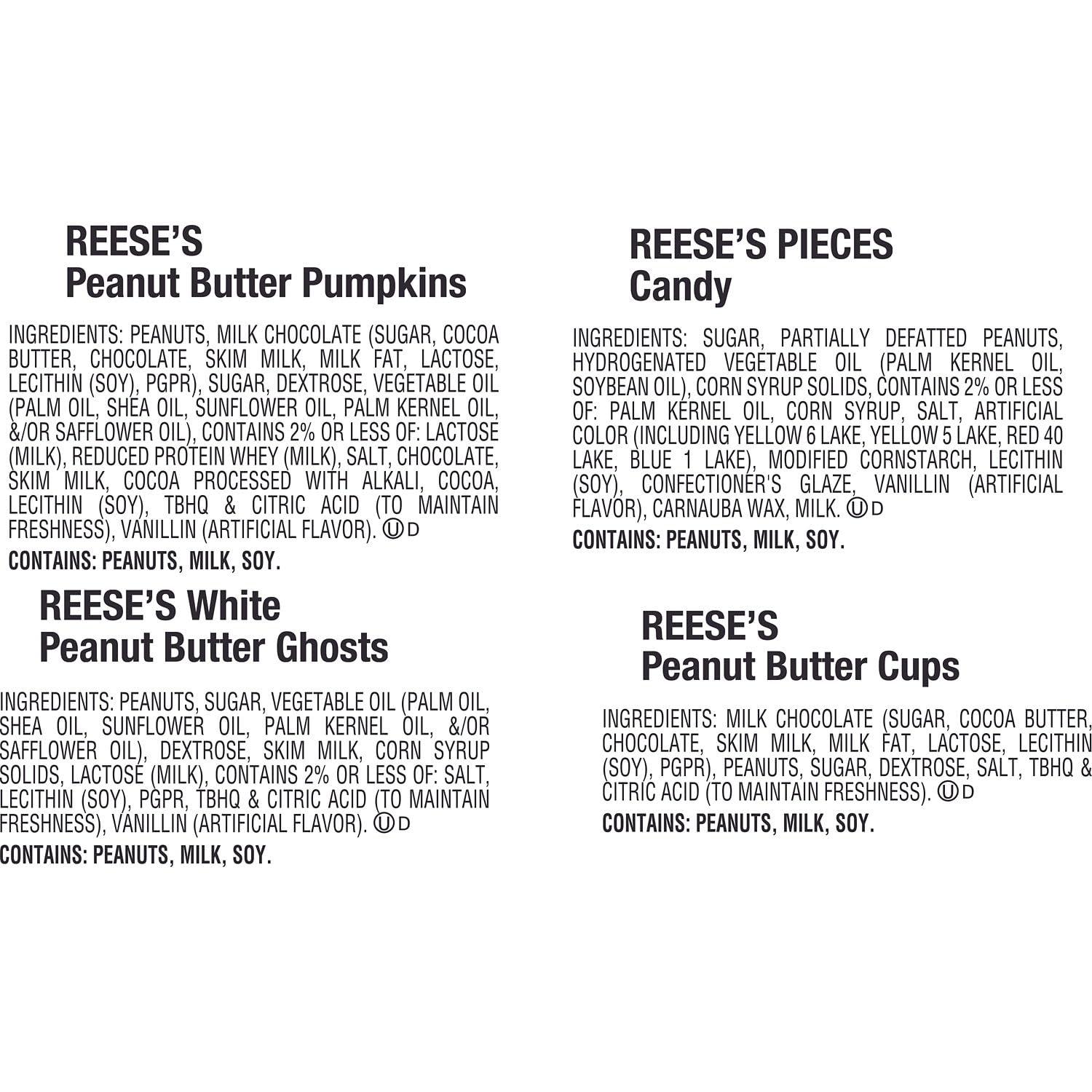 imageREESES Assorted Flavored Snack Size Peanut Butter Halloween Candy Bag 3045 oz 55 PiecesLovers Snack Size Assortment