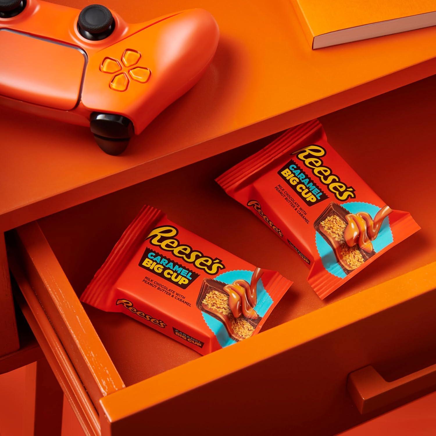 imageREESES Big Cup Caramel Milk Chocolate Peanut Butter Cups Candy Packs Halloween Candy 14 oz 16 Count