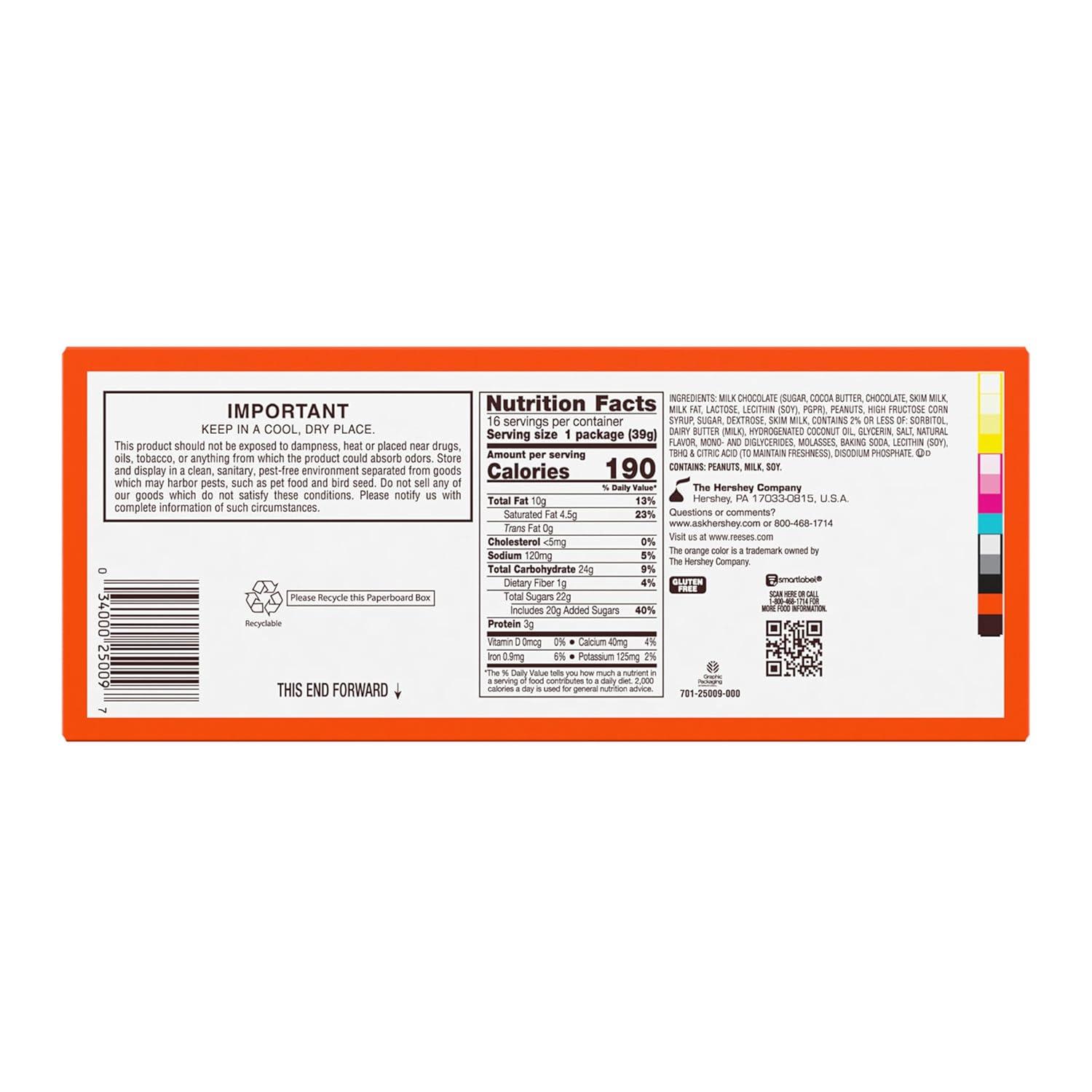 imageREESES Big Cup Caramel Milk Chocolate Peanut Butter Cups Candy Packs Halloween Candy 14 oz 16 Count