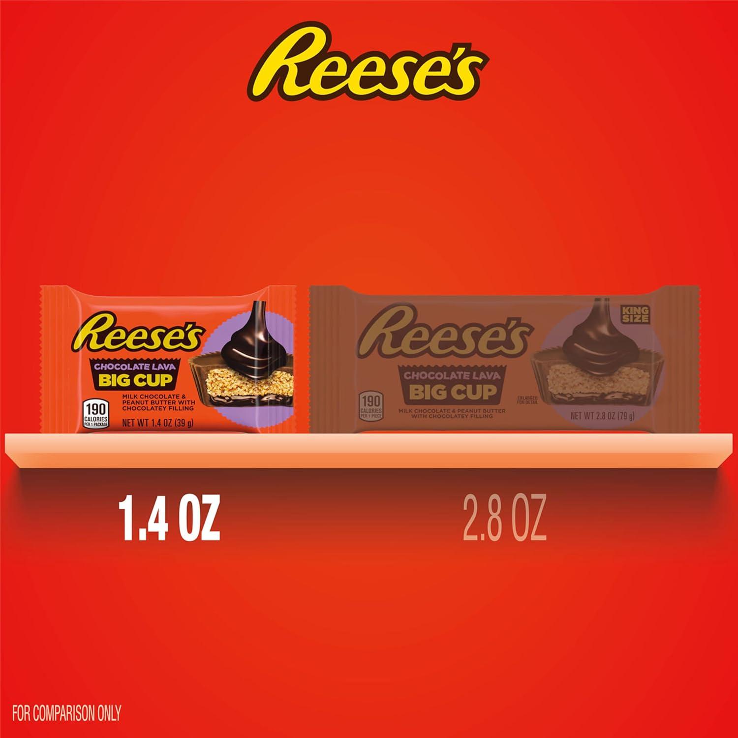 imageREESES Big Cup Chocolate Lava Milk Chocolate Peanut Butter Cups Candy Packs 14 oz 16 CountChocolate Lava Milk Chocolate