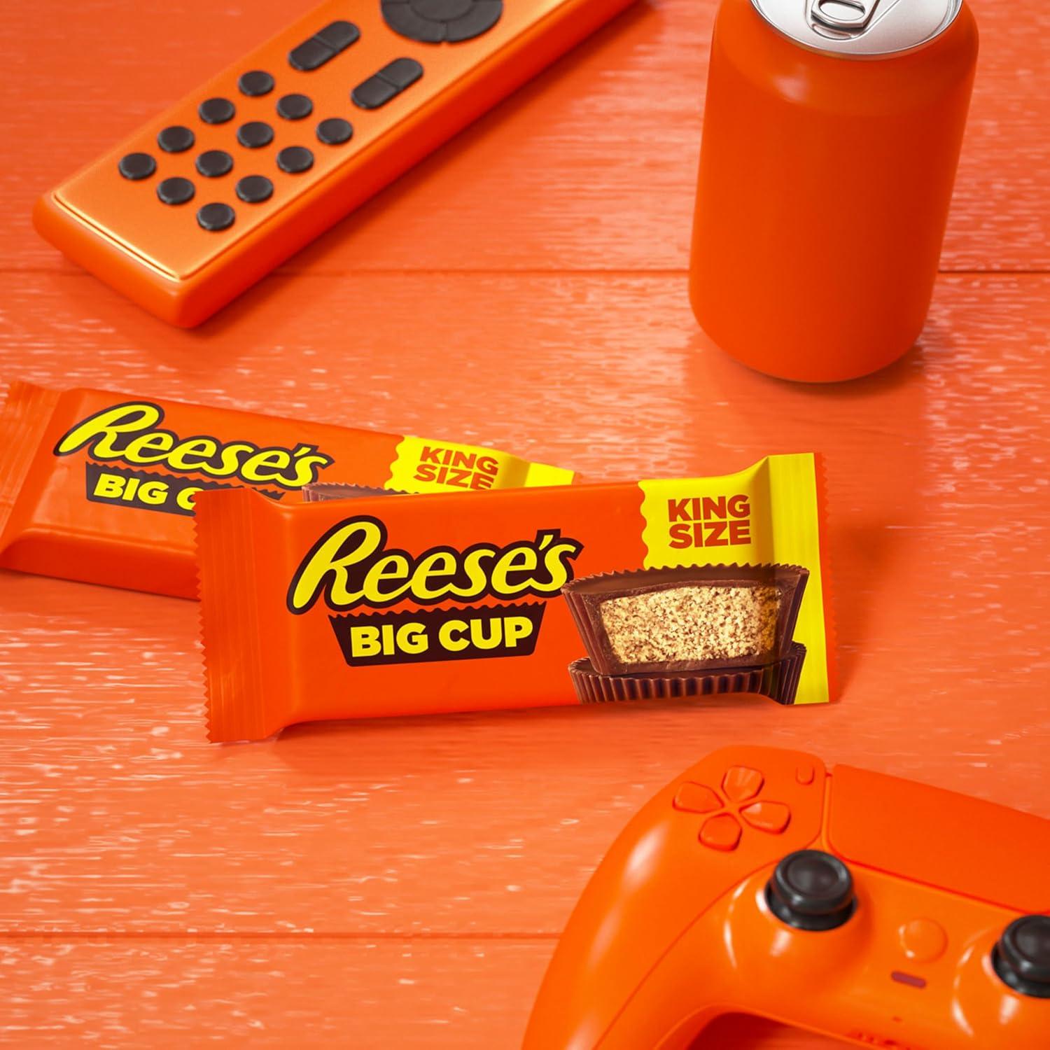 imageREESES Big Cup Milk Chocolate King Size Peanut Butter Cups Candy Packs 28 oz 16 Count