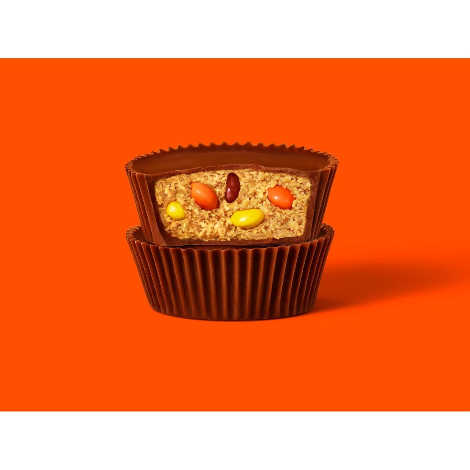 imageREESES Big Cup with Pieces Milk Chocolate King Size Peanut Butter Cups Candy Packs 28 oz 16 Count