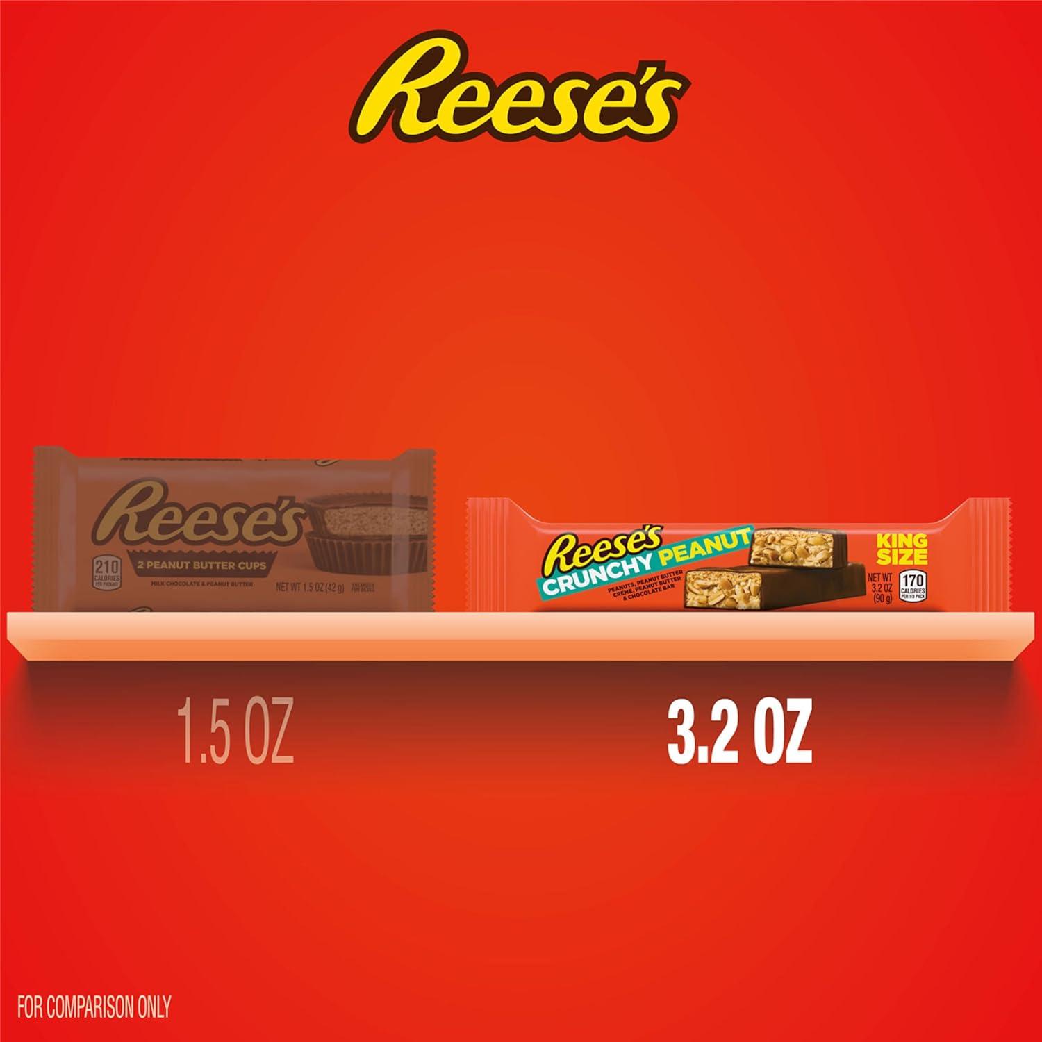 imageREESES Crunchy Peanut Peanut Butter and Peanuts King Size Candy Bars 32 oz 18 Count