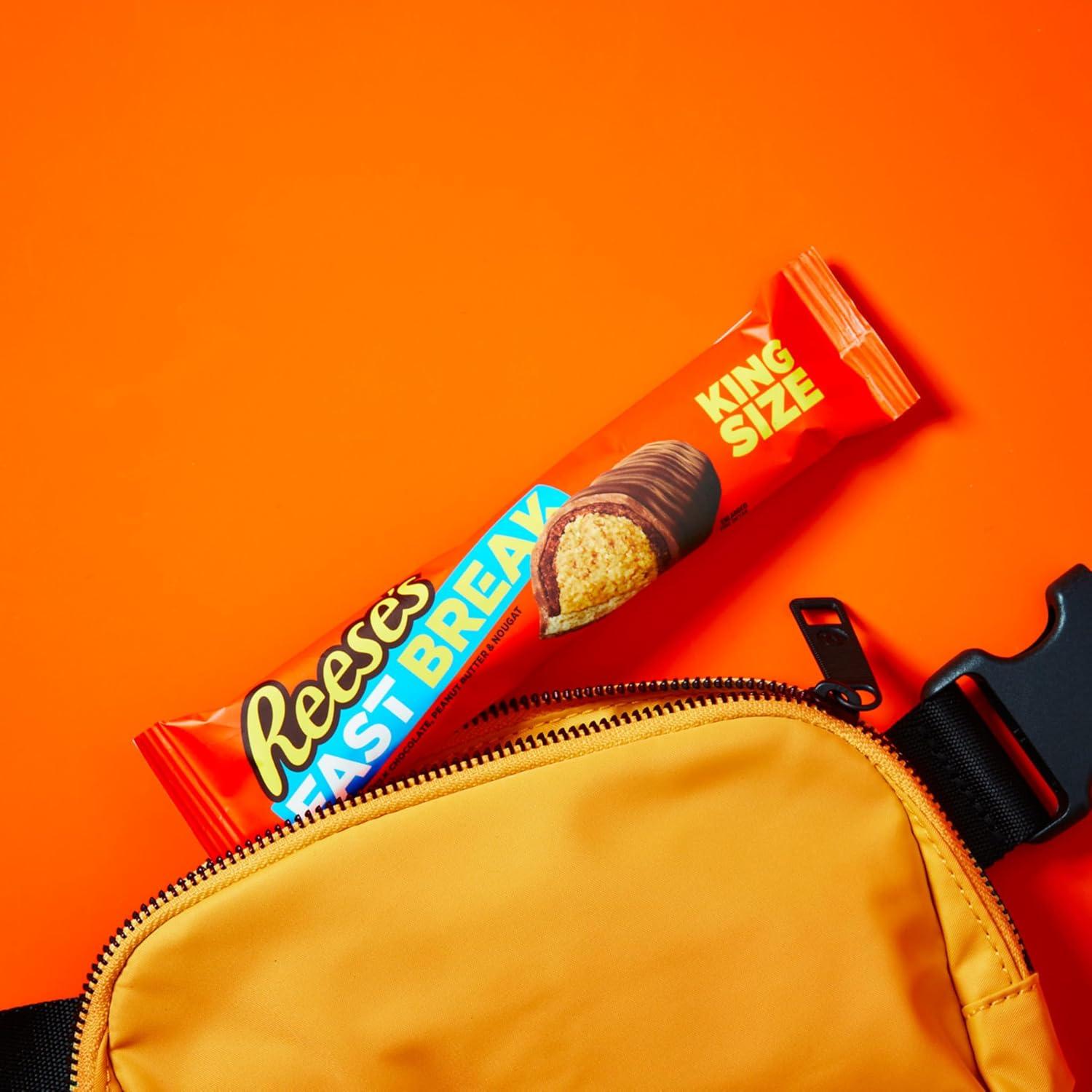 imageREESES FAST BREAK Chocolate Peanut Butter and Nougat King Size Candy Bars 35 oz 18 CountFast Break King Size