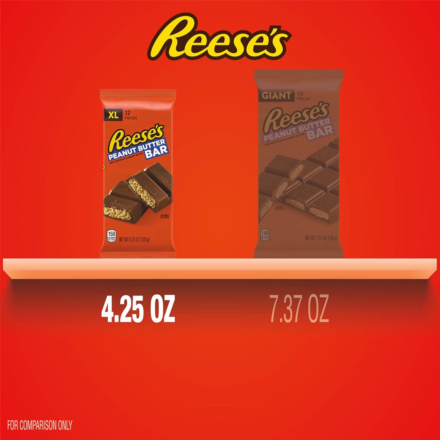 imageREESES Milk Chocolate Peanut Butter XL Candy Bars 425 oz 12 Count 12 PiecesMilk Chocolate Peanut Butter