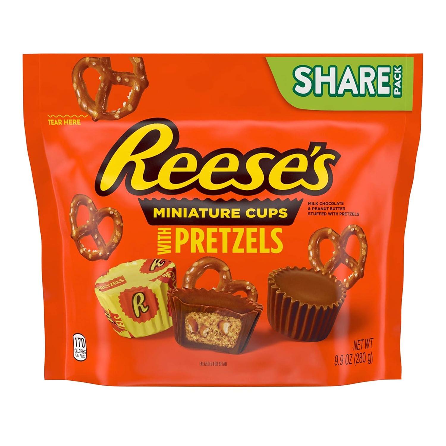 imageREESES Milk Chocolate Snack Size Peanut Butter Cups Candy Bag Halloween Candy 33 oz 60 PiecesMilk Chocolate