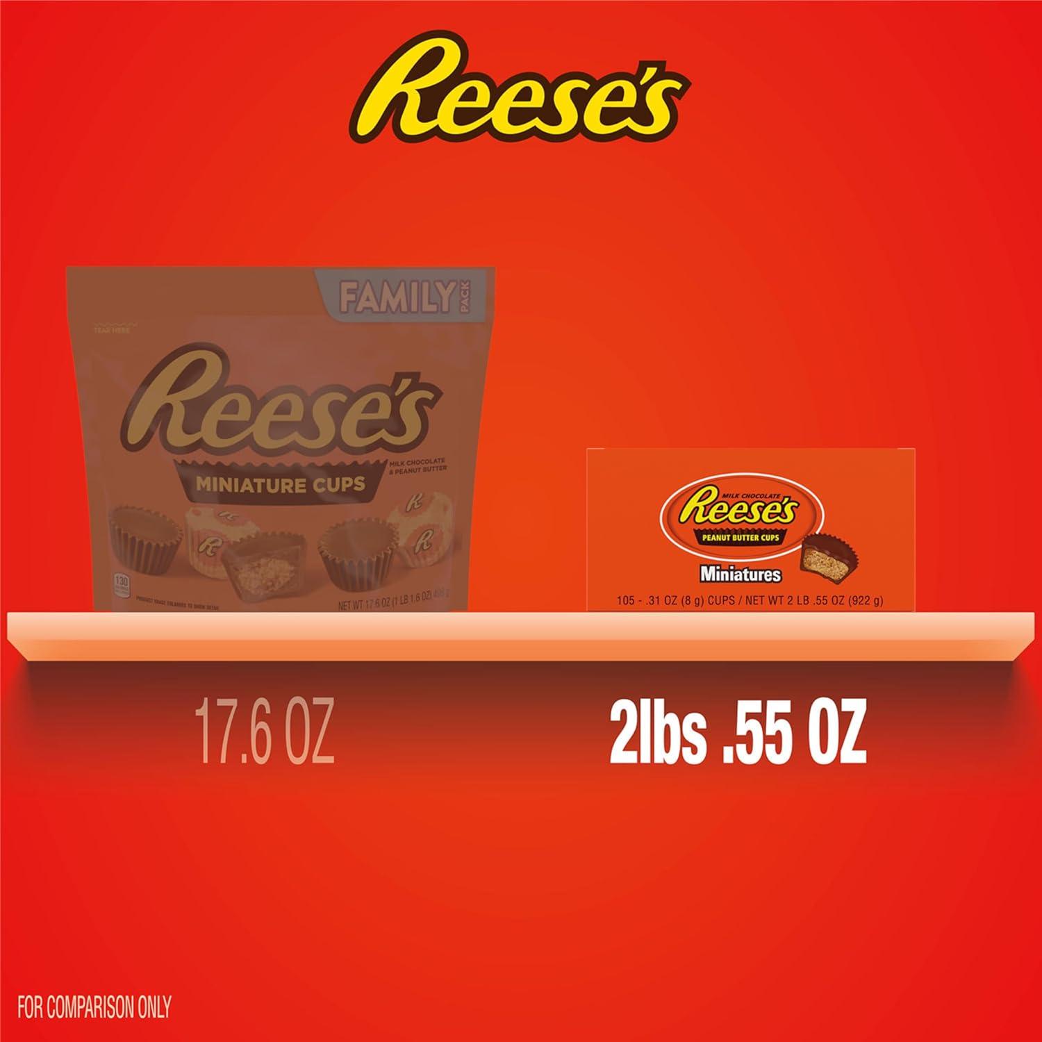 imageREESES Miniatures Milk Chocolate Peanut Butter Cups Candy Packs 031 oz 105 Pieces