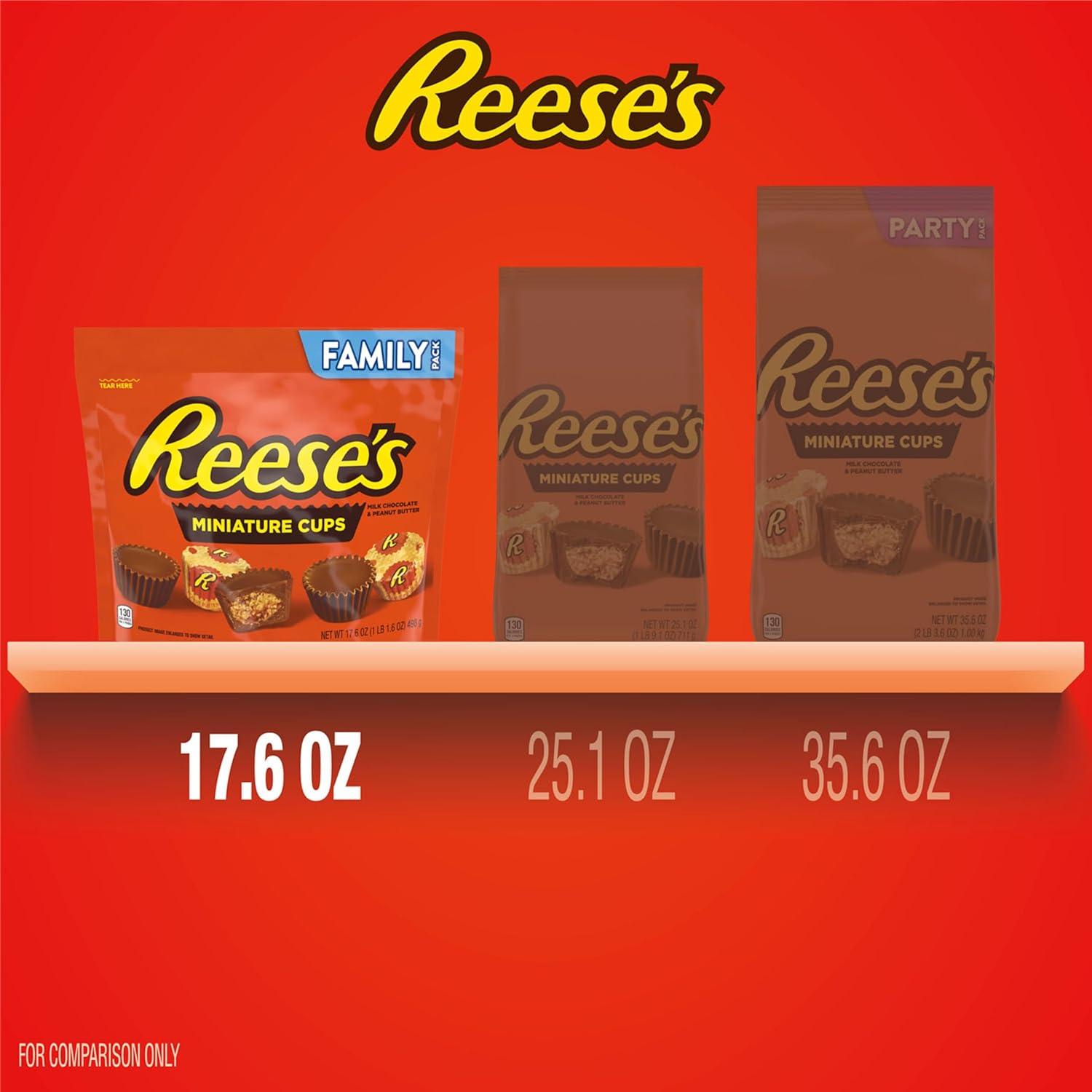 imageREESES Miniatures Milk Chocolate Peanut Butter Cups Candy Party Pack Halloween Candy 356 ozREESES Cups