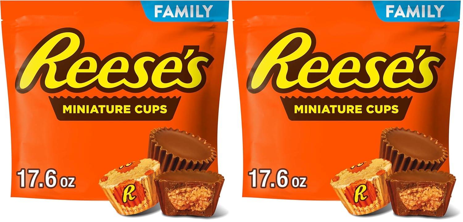 imageREESES Miniatures Milk Chocolate Peanut Butter Cups Candy Party Pack Halloween Candy 356 ozREESES Cups