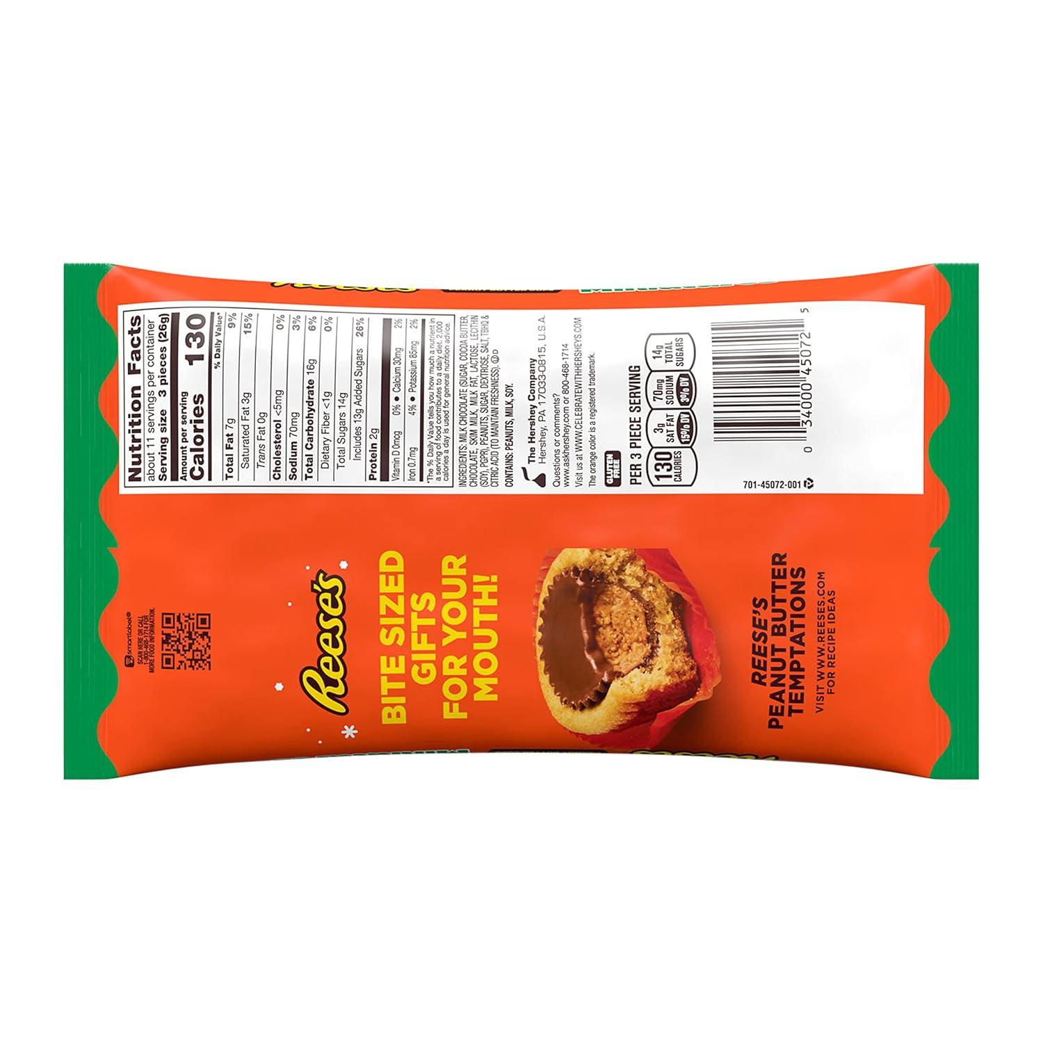 imageREESES Miniatures Milk Chocolate Peanut Butter Cups Christmas Candy Bag 171 ozPeanut Butter