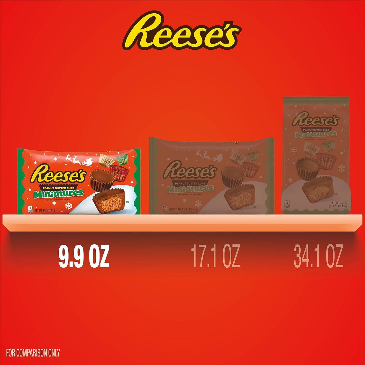 imageREESES Miniatures Milk Chocolate Peanut Butter Cups Christmas Candy Bag 171 ozPeanut Butter