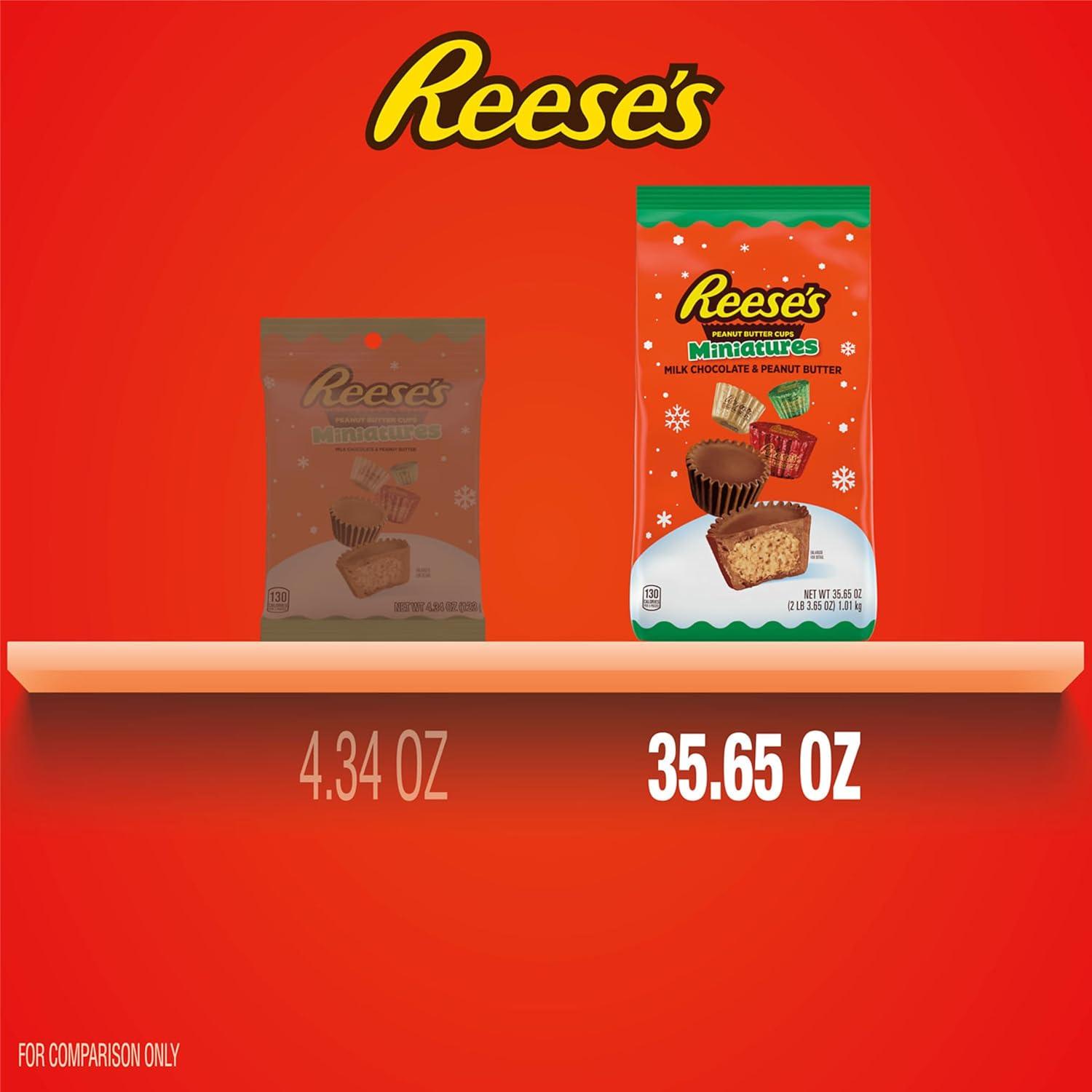 imageREESES Miniatures Milk Chocolate Peanut Butter Cups Christmas Candy Bag 171 ozPeanut Butter