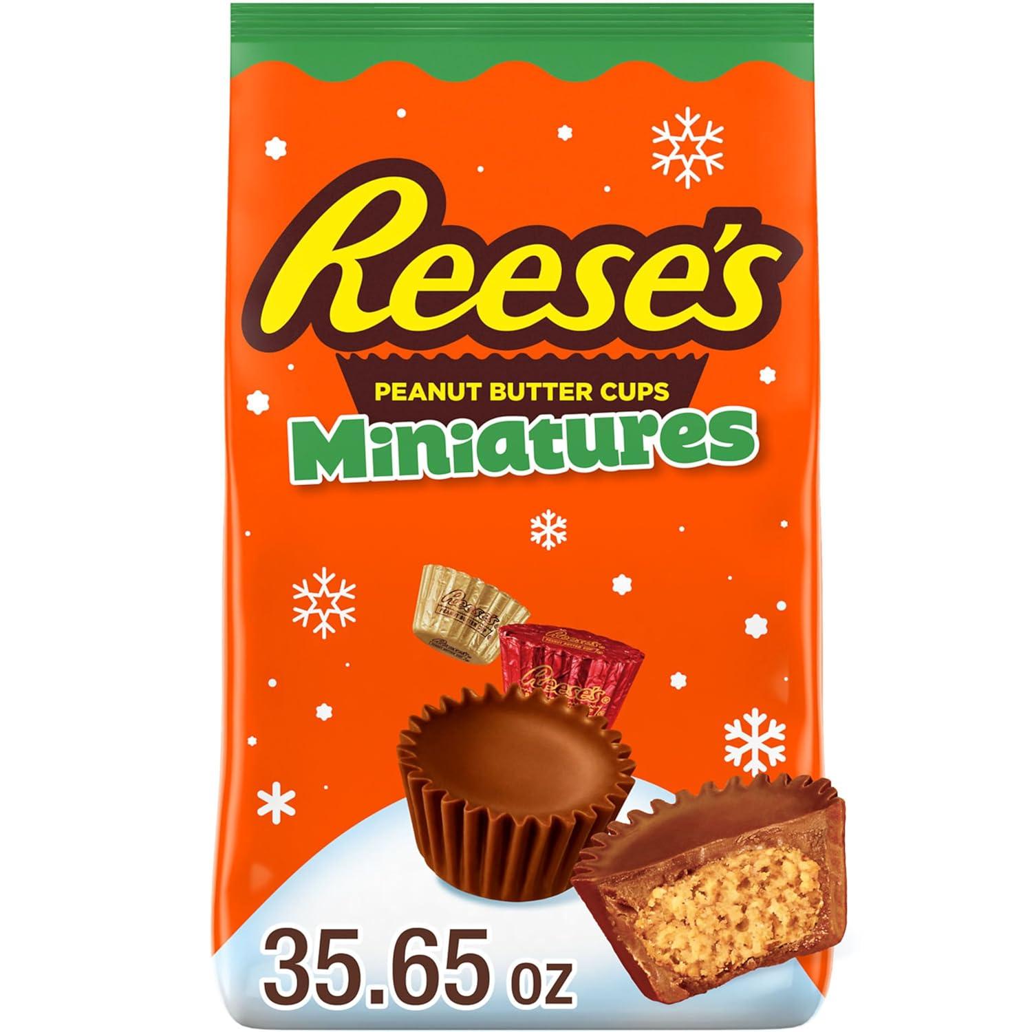 imageREESES Miniatures Milk Chocolate Peanut Butter Cups Christmas Candy Bag 171 ozPeanut Butter