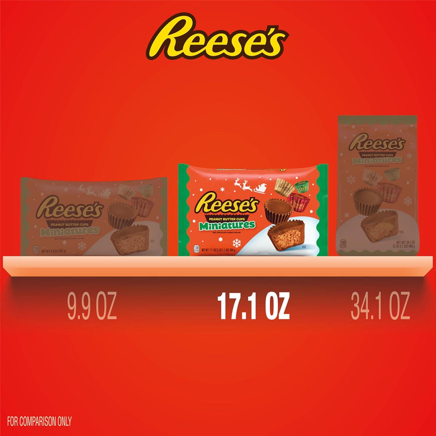 imageREESES Miniatures Milk Chocolate Peanut Butter Cups Christmas Candy Bag 171 ozPeanut Butter