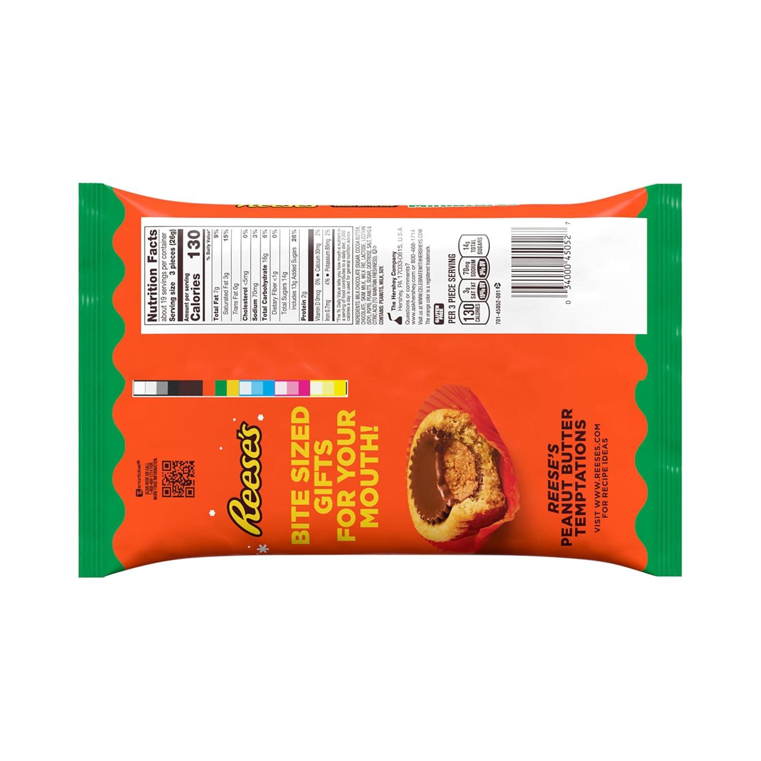 imageREESES Miniatures Milk Chocolate Peanut Butter Cups Christmas Candy Bag 171 ozPeanut Butter