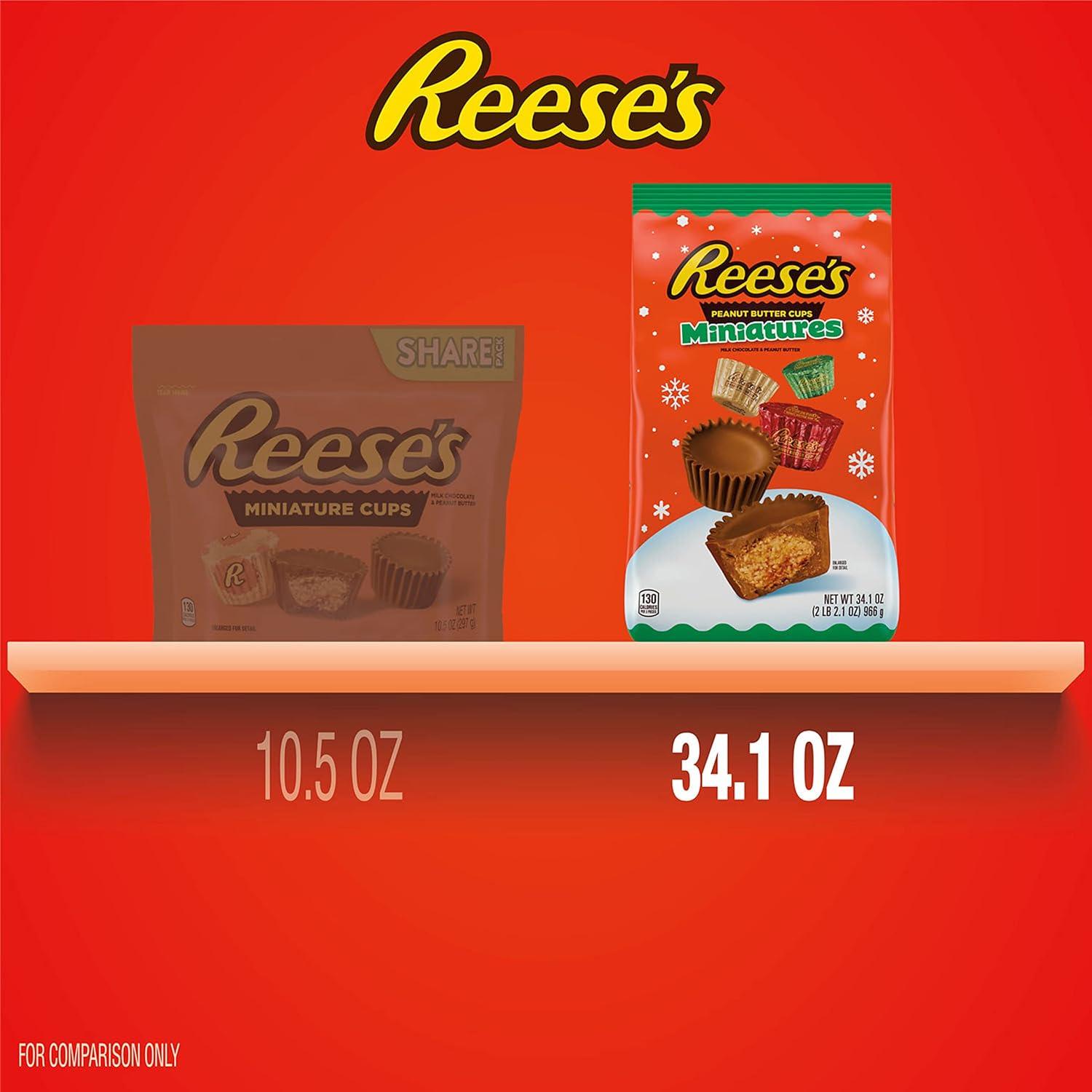 imageREESES Miniatures Milk Chocolate Peanut Butter Cups Christmas Candy Bag 171 ozPeanut Butter
