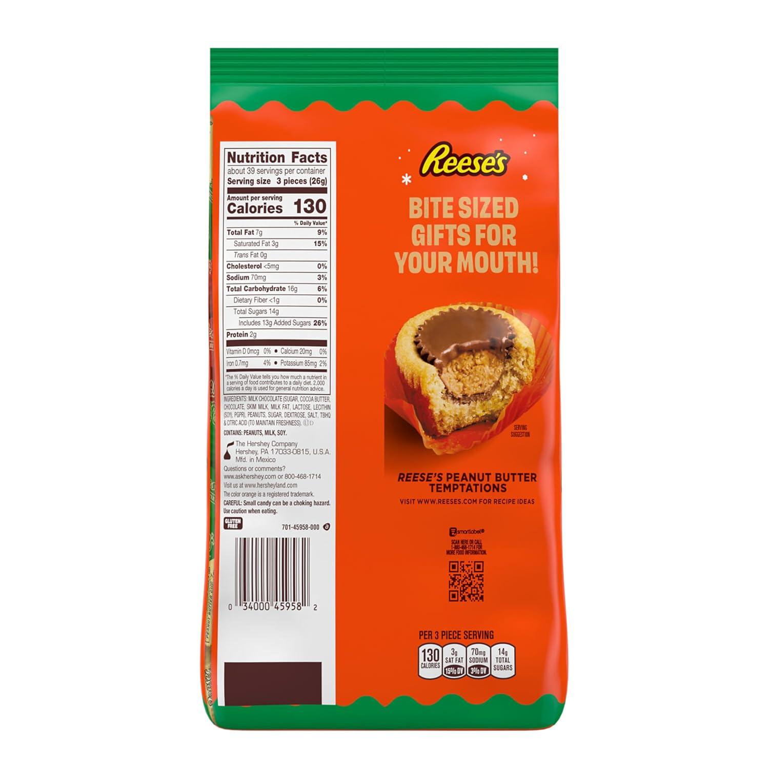 imageREESES Miniatures Milk Chocolate Peanut Butter Cups Christmas Candy Bag 171 ozPeanut Butter