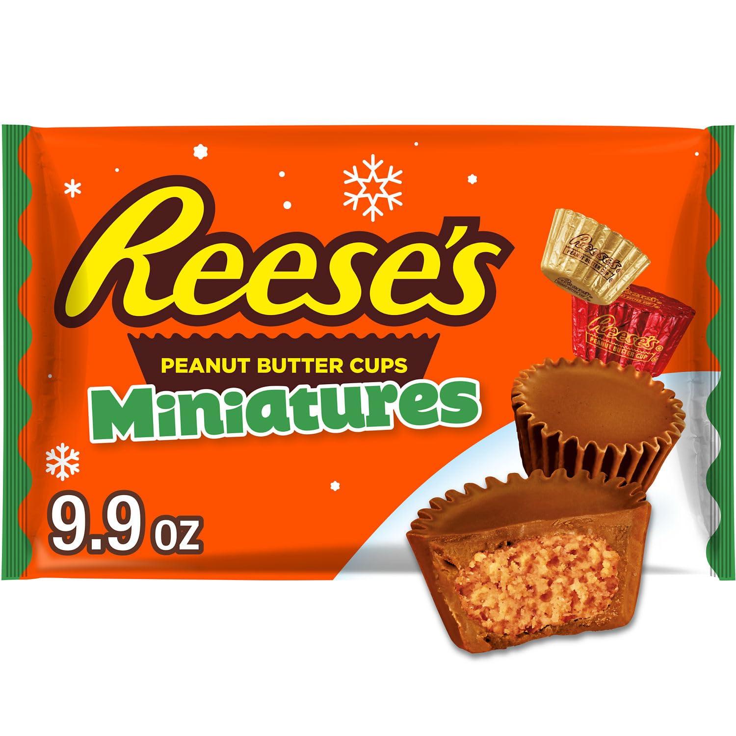 imageREESES Miniatures Milk Chocolate Peanut Butter Cups Christmas Candy Bag 171 ozPeanut Butter