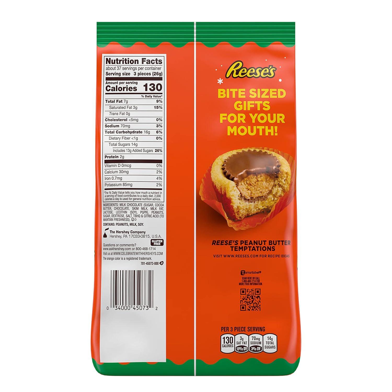imageREESES Miniatures Milk Chocolate Peanut Butter Cups Christmas Candy Bag 171 ozPeanut Butter