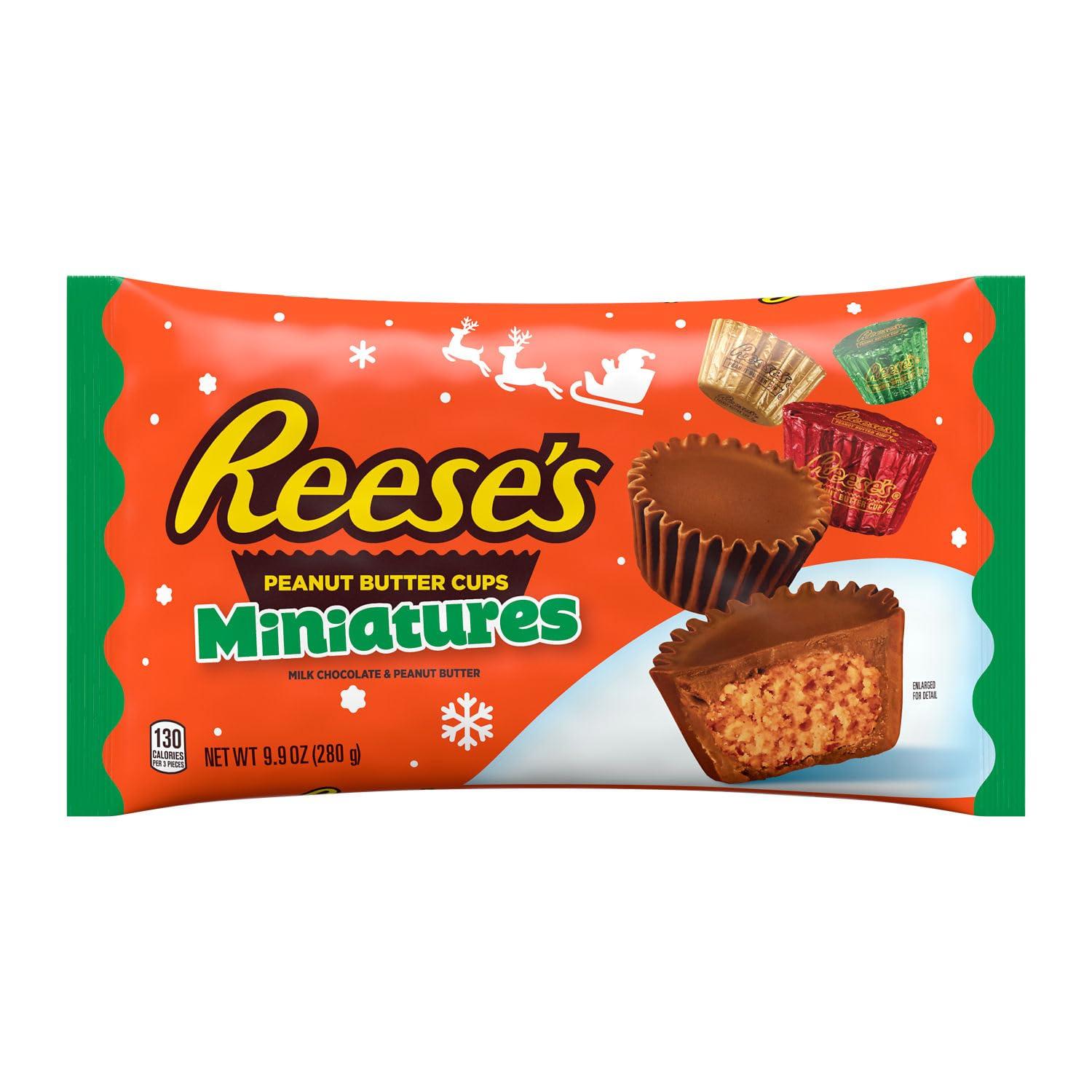 imageREESES Miniatures Milk Chocolate Peanut Butter Cups Christmas Candy Bag 171 ozPeanut Butter