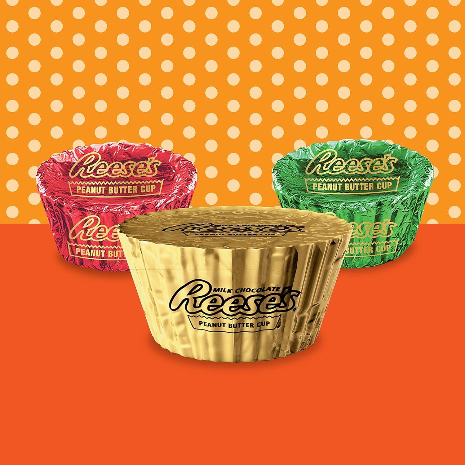 imageREESES Miniatures Milk Chocolate Peanut Butter Cups Christmas Candy Plastic Cane 217 ozMilk Chocolate