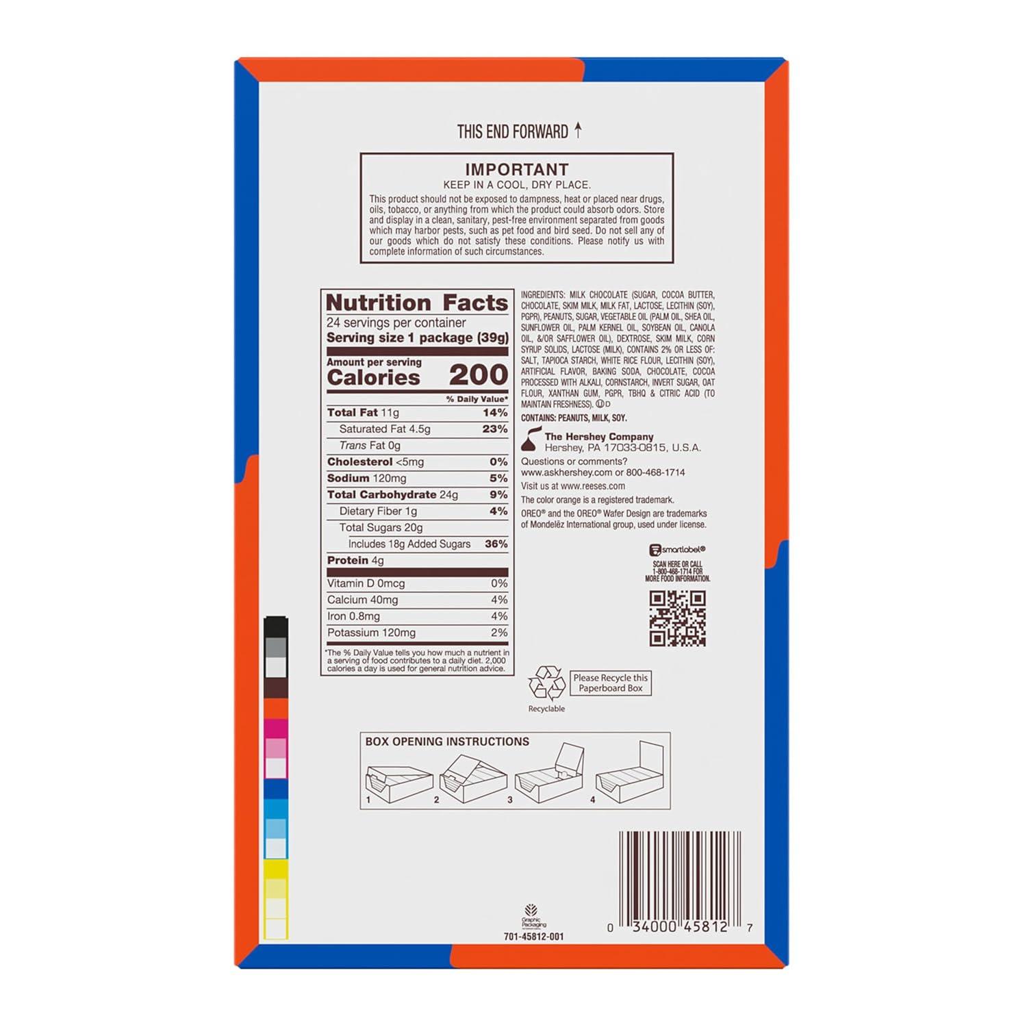 imageREESES OREO Milk Chocolate and White Creme Peanut Butter Cups Candy Packs 14 oz 24 Count