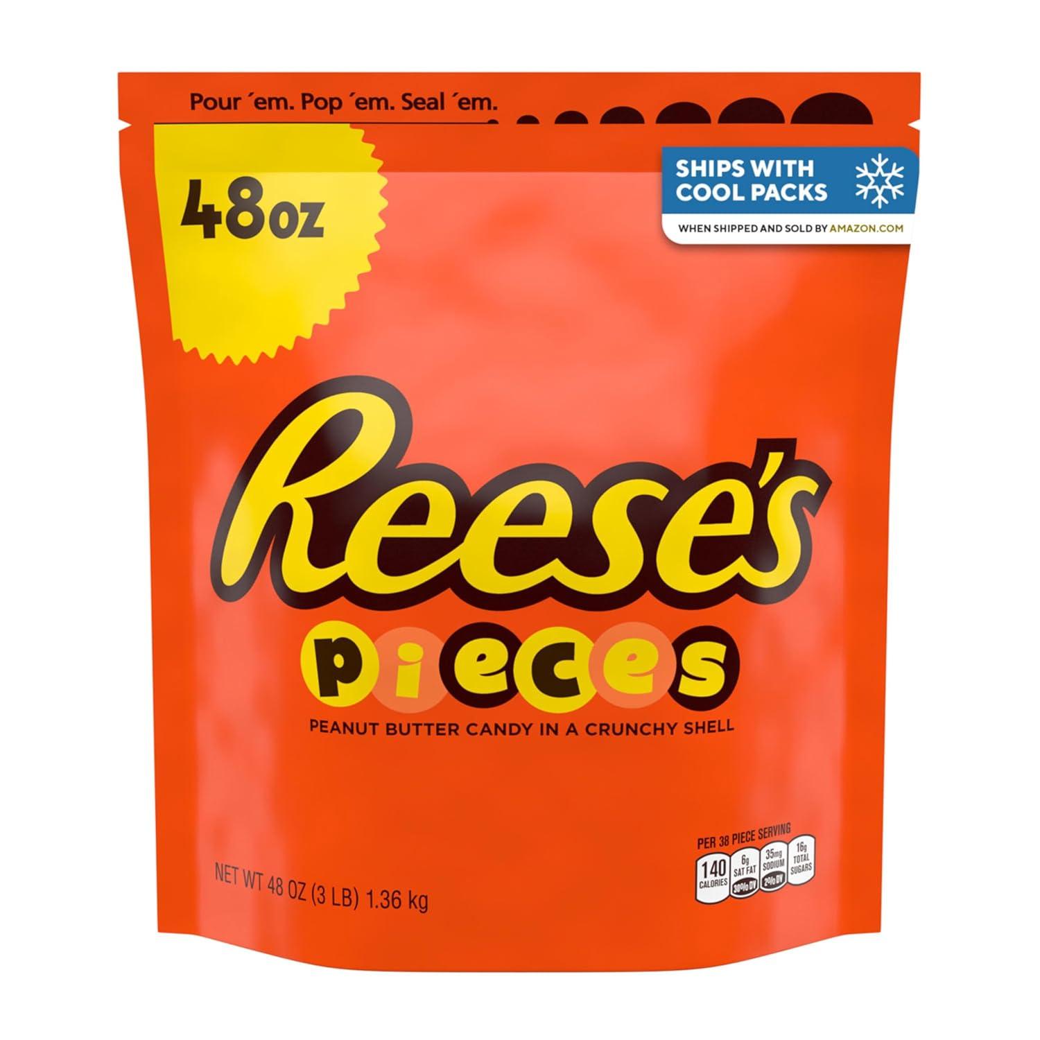 imageREESES PIECES Peanut Butter in a Crunchy Shell Candy Bulk Bag 48 ozPeanut Butter