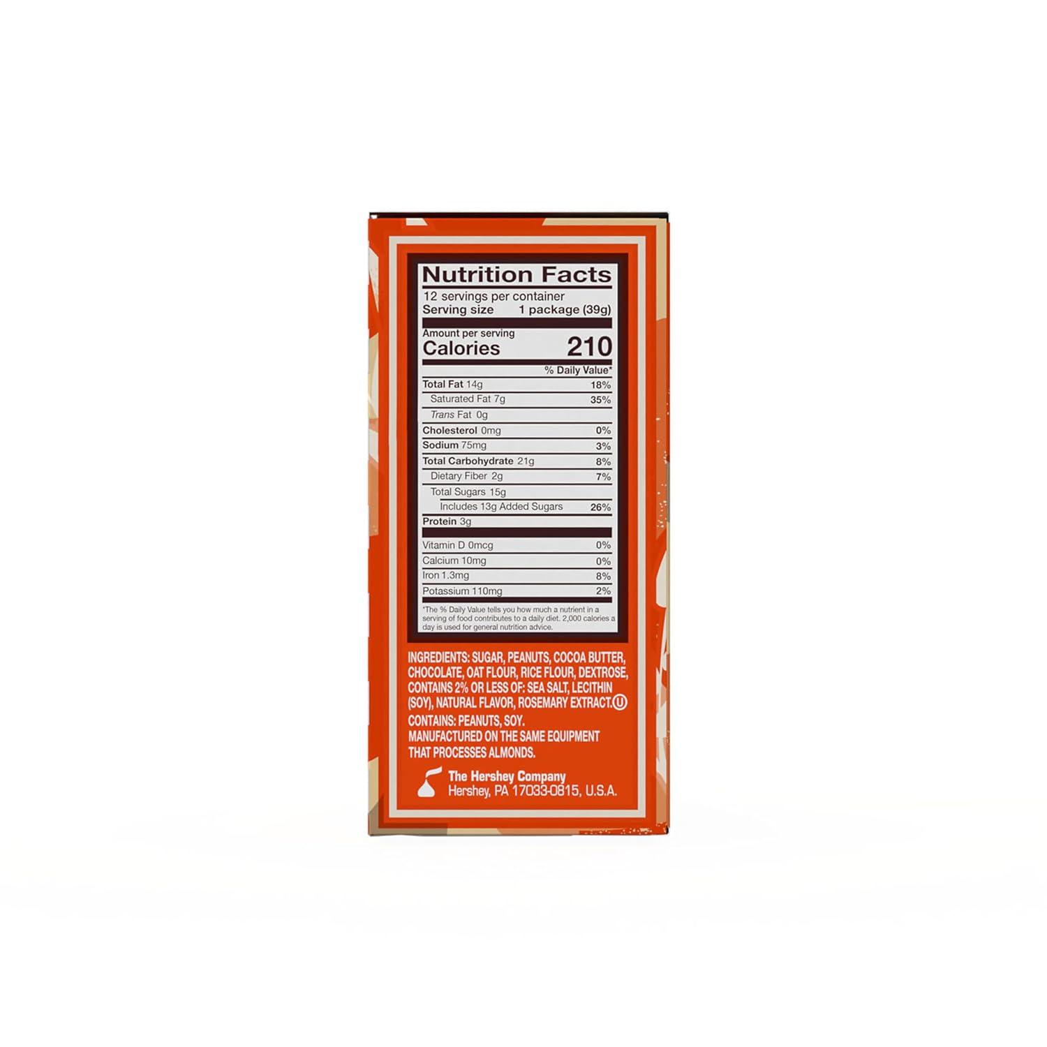 imageREESES Plant Based Oat Chocolate Confection Peanut Butter Cups Candy Packs 14 oz 12 Count